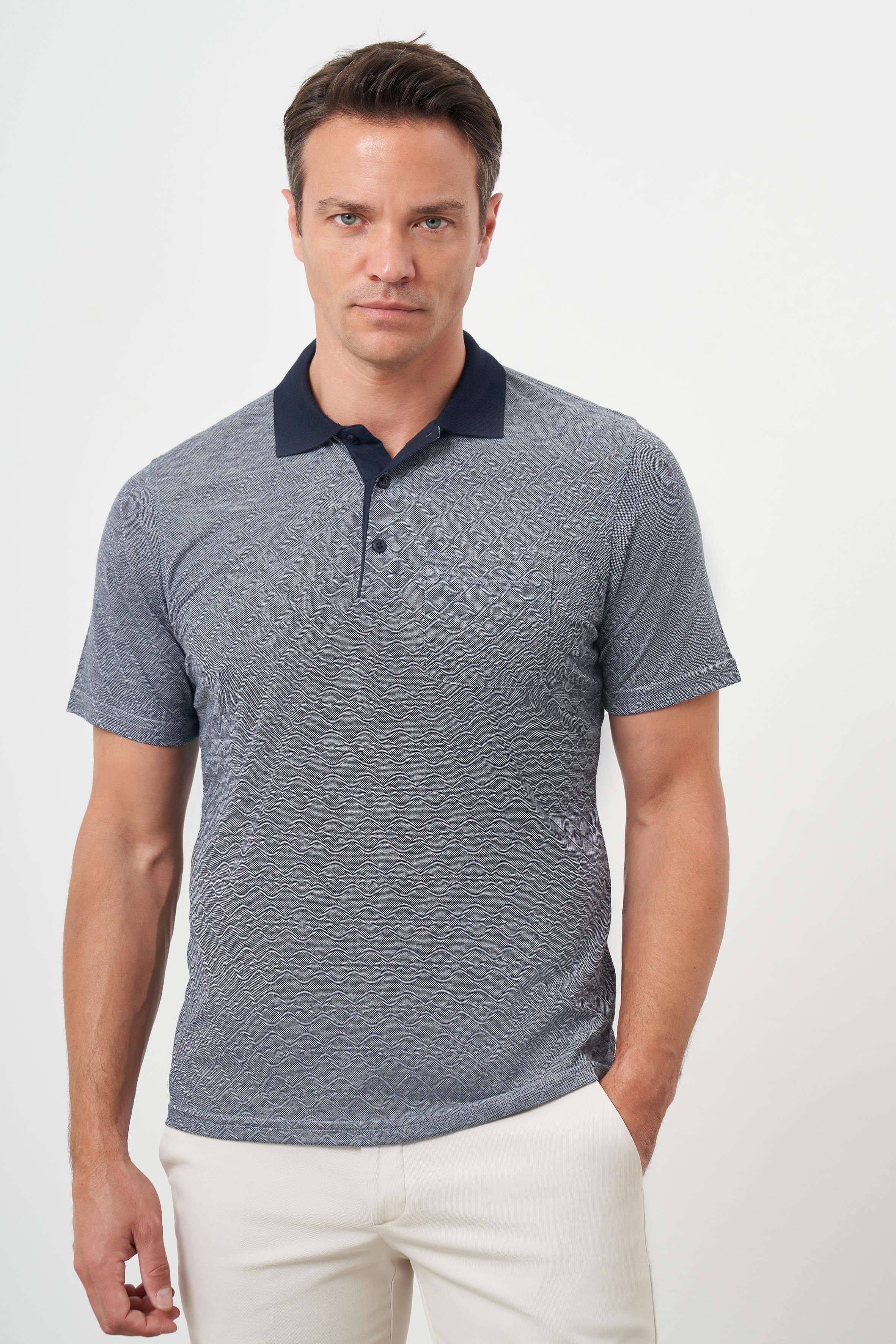 Morven Erkek Lacivert Trend Cepli Polo Yaka T-Shirt