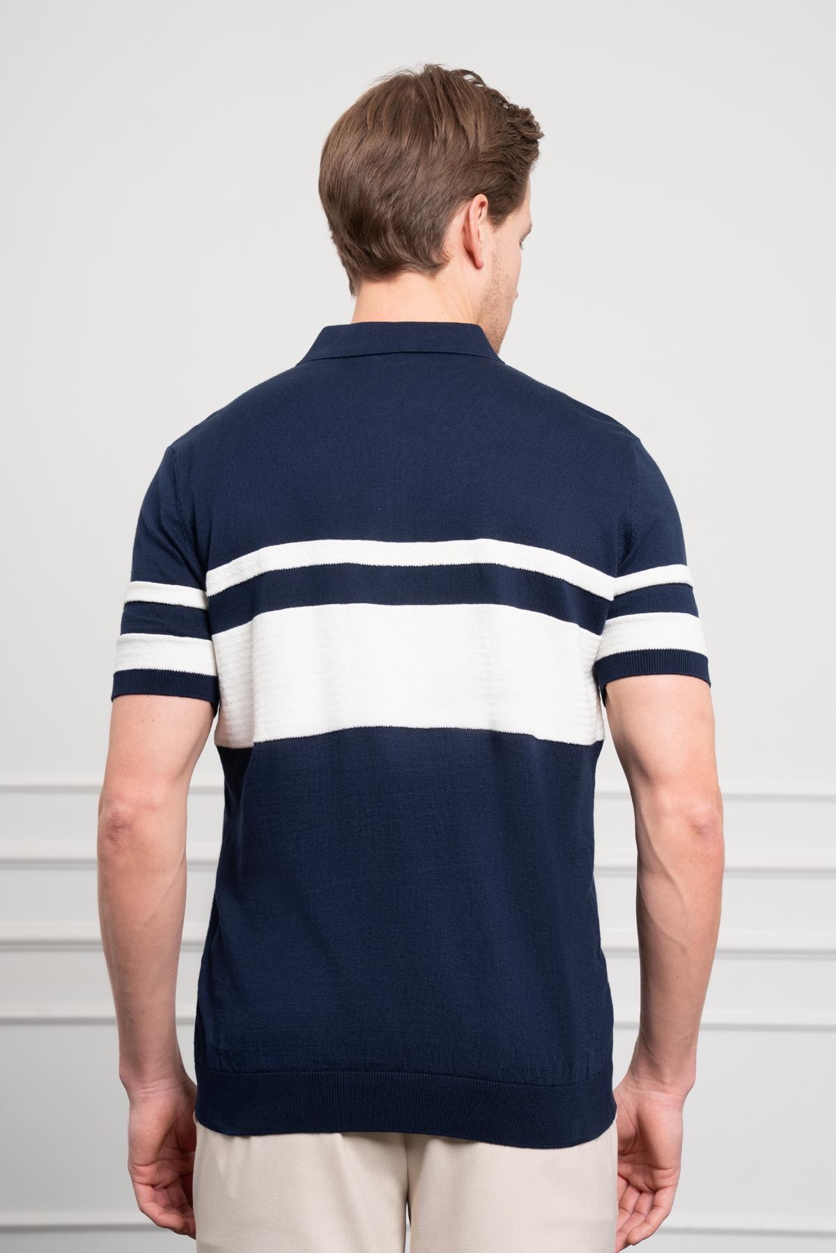 Morven Erkek Lacivert Trend Dynamic Fit Rahat Kesim Polo Yaka T-Shirt