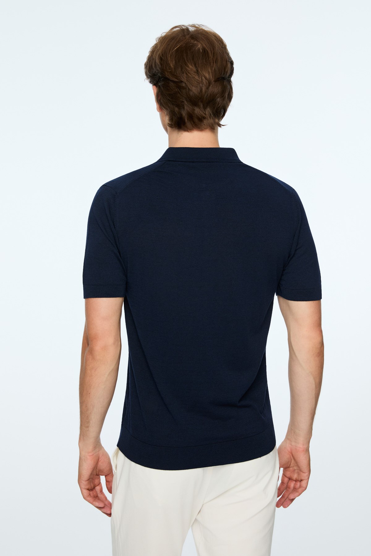 Morven Erkek Lacivert Trend Polo Yaka Rayon Triko T-Shirt
