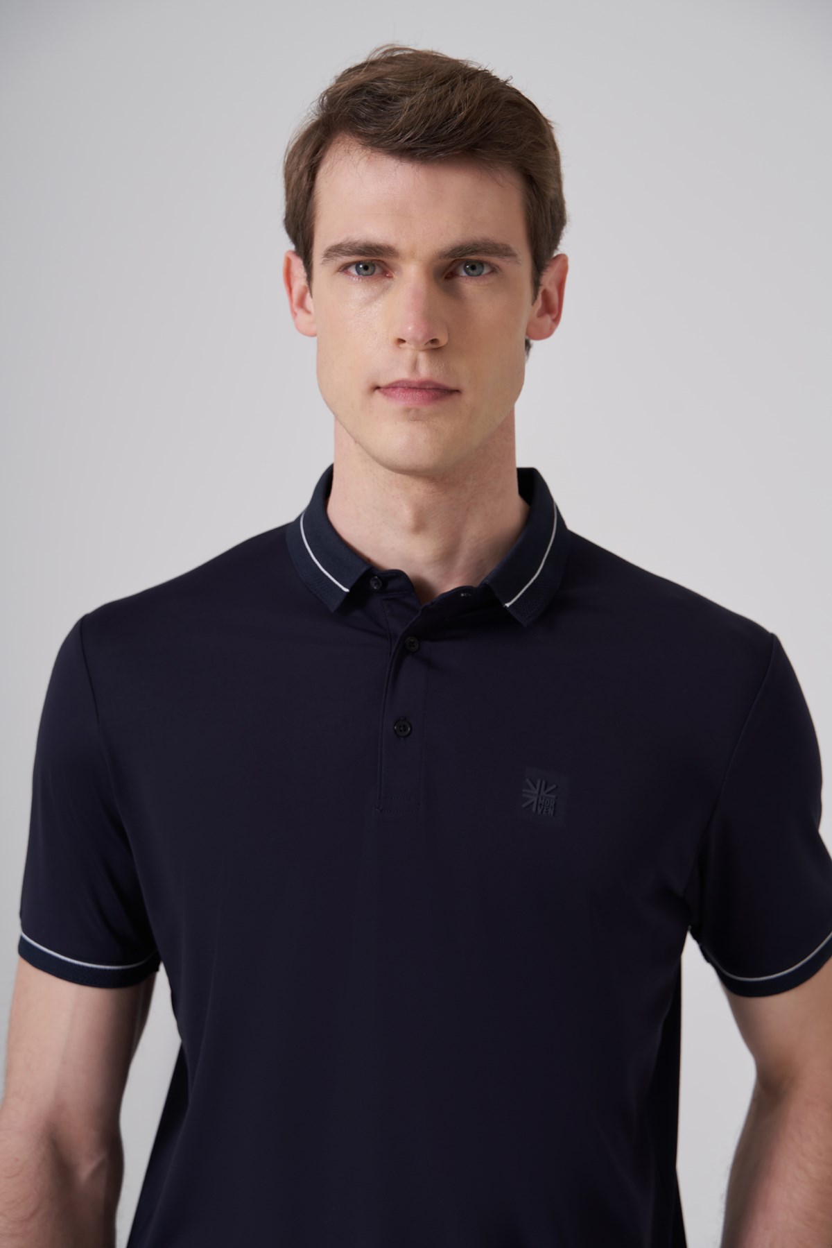 Morven Erkek Lacivert Trend Rayon Pike Polo Yaka Dinamik Fit Tshirt