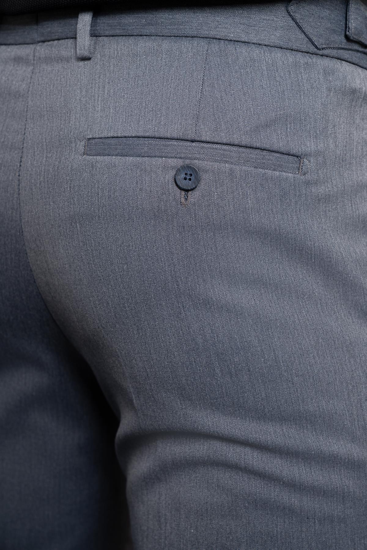 Morven Erkek Lacivert Trend Slim Fit Dar Kesim Pileli Pantolon