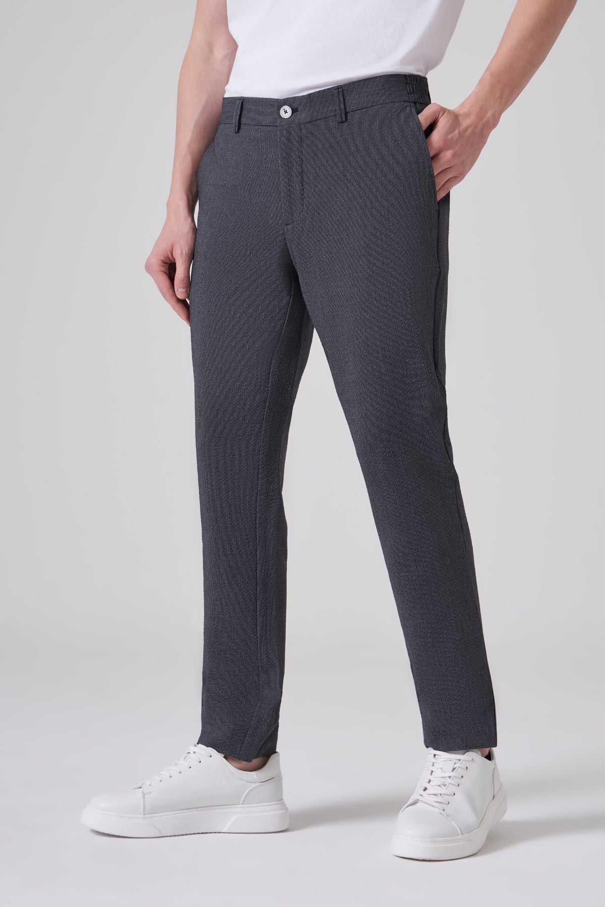 Morven Erkek Lacivert Trend Slim fit Lastikli Pantolon