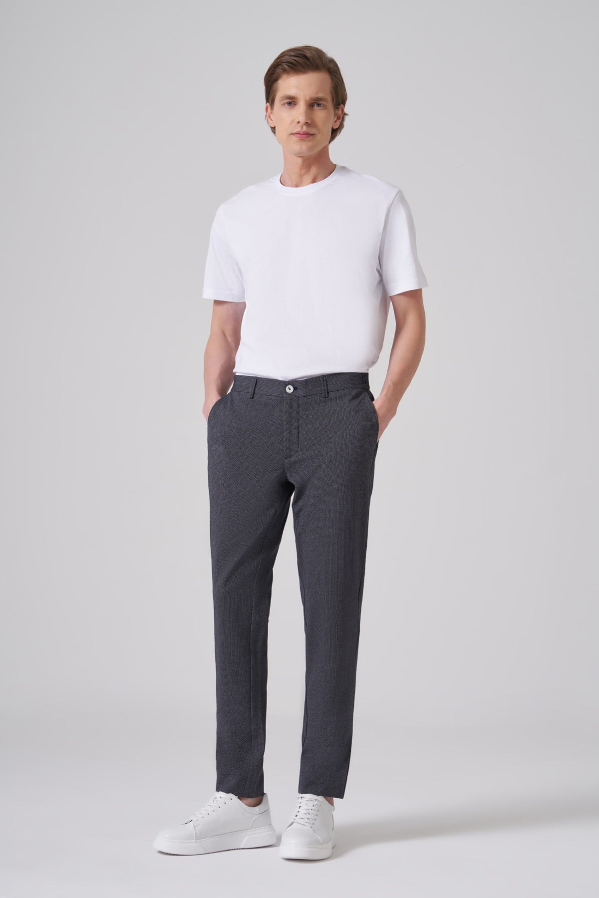 Morven Erkek Lacivert Trend Slim fit Lastikli Pantolon