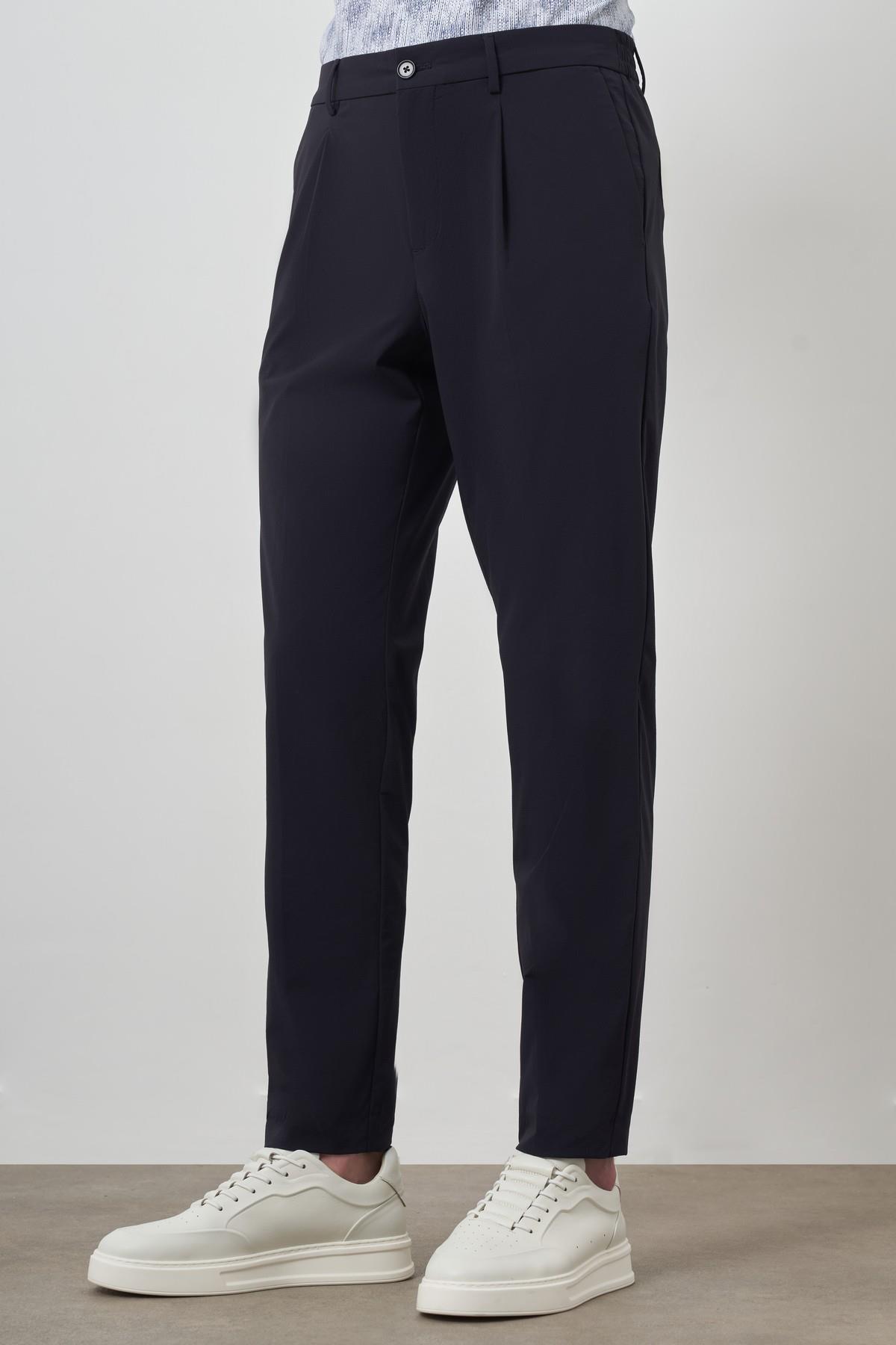 Morven Erkek Lacivert Trend Slim Fit Tam Lastik Pantolon
