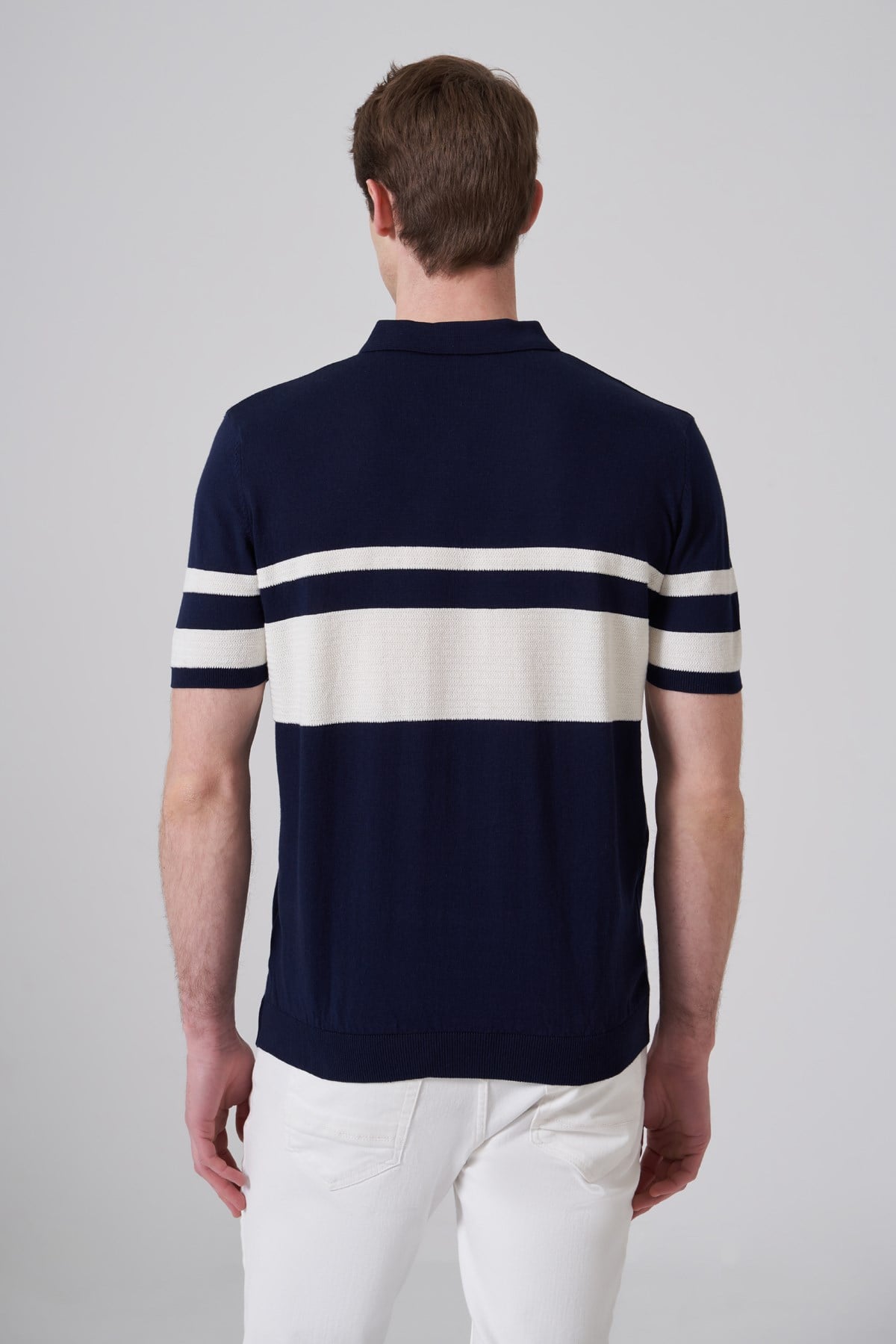 Morven Erkek Lacivert Trend Soft Pamuk Polo Yaka Triko T-Shirt