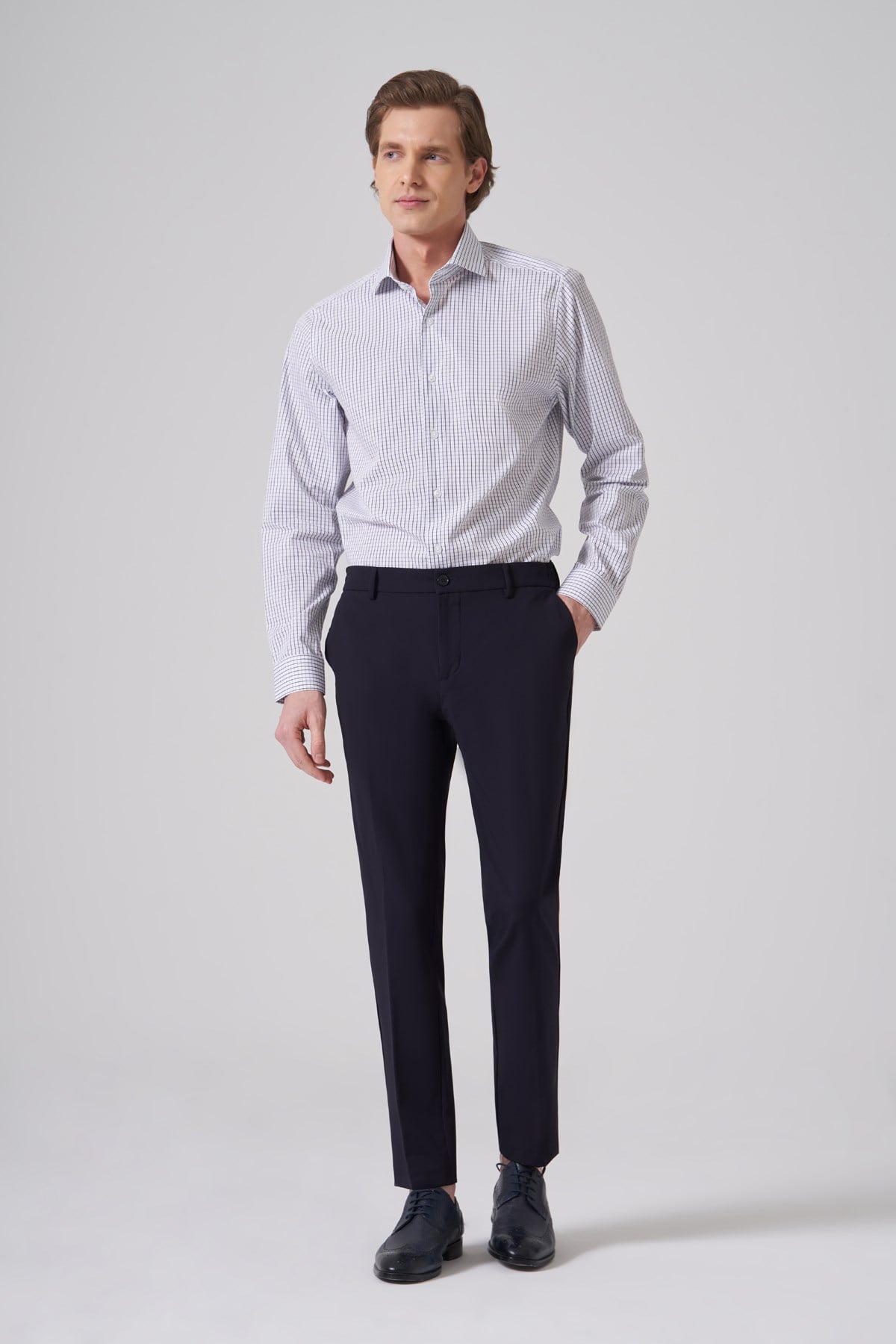 Morven Erkek Lacivert Trend Yandan Lastikli Slim Fit Pantolon