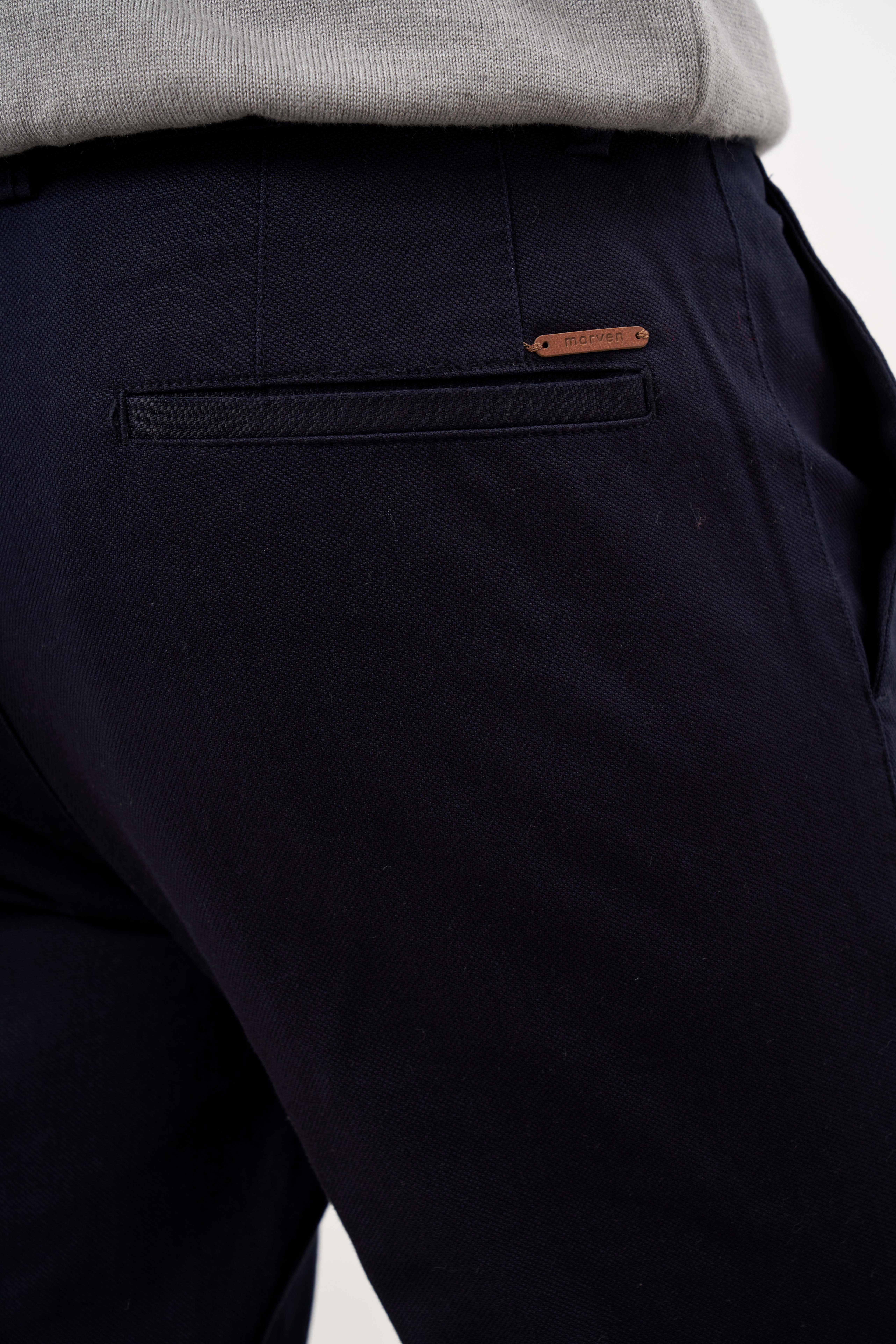 Morven Erkek Lacivert Yazlık Pamuk Yan Cep Slim Fit Chino Pantolon
