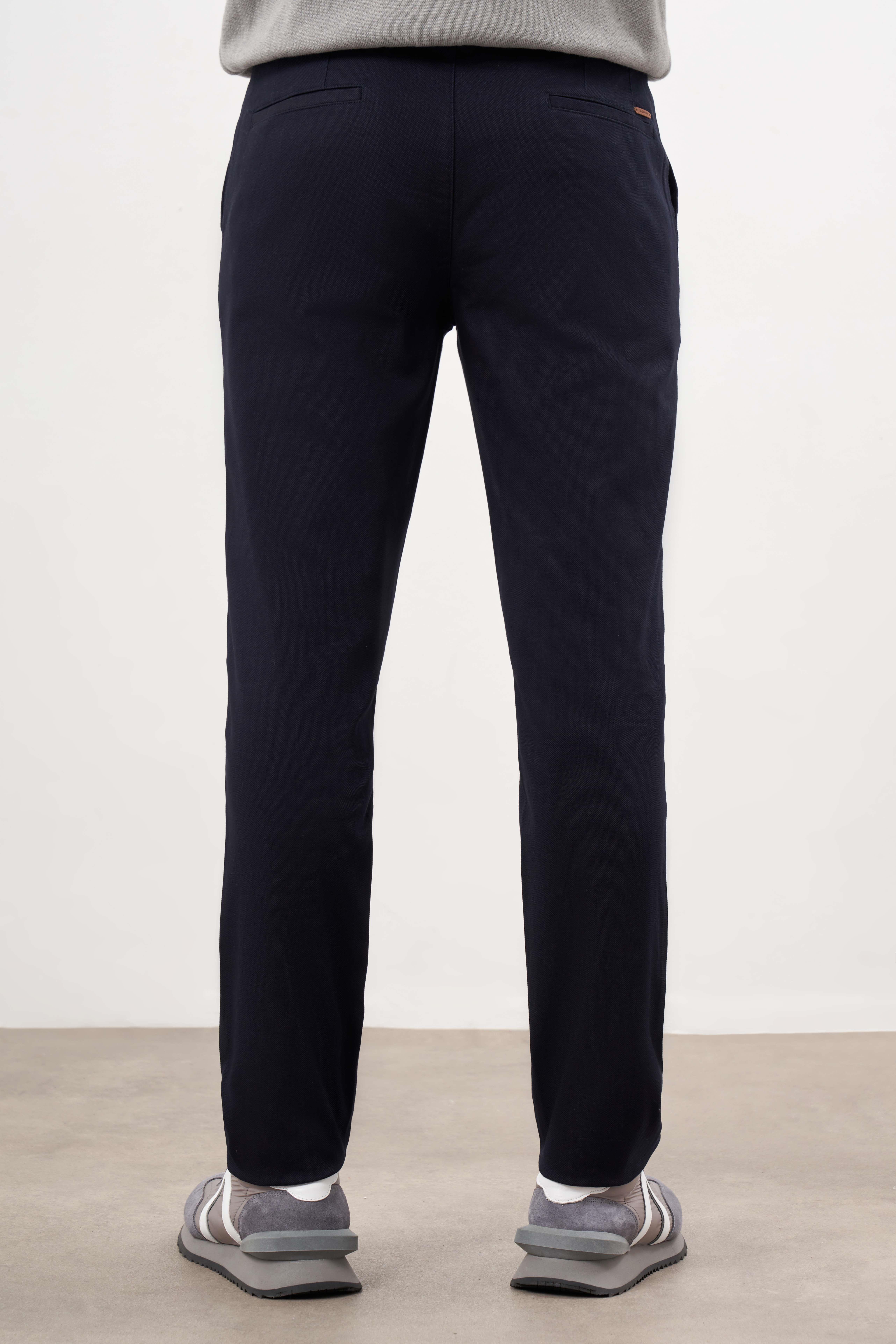 Morven Erkek Lacivert Yazlık Pamuk Yan Cep Slim Fit Chino Pantolon