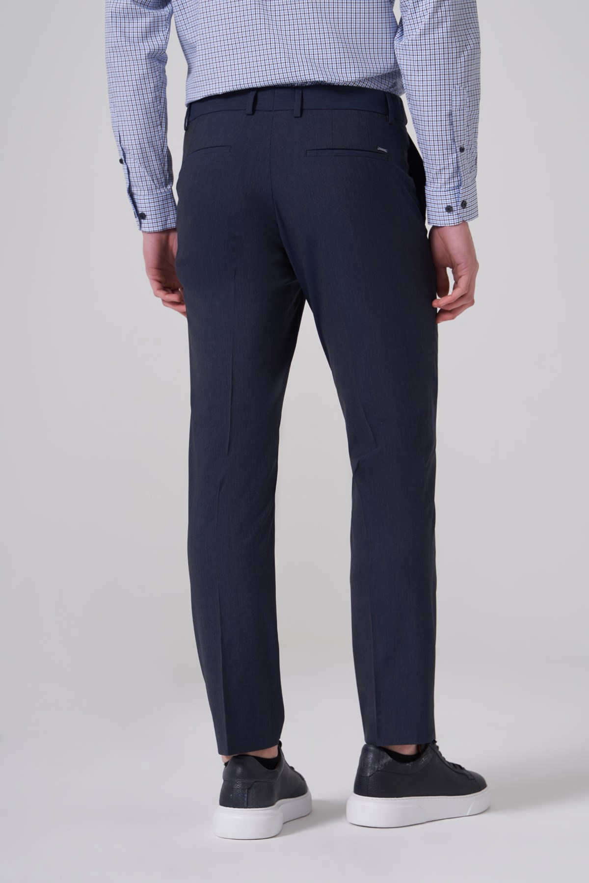 Morven Erkek Lacivert Yünlü Trend Desenli Dynamic Fit Pantolon