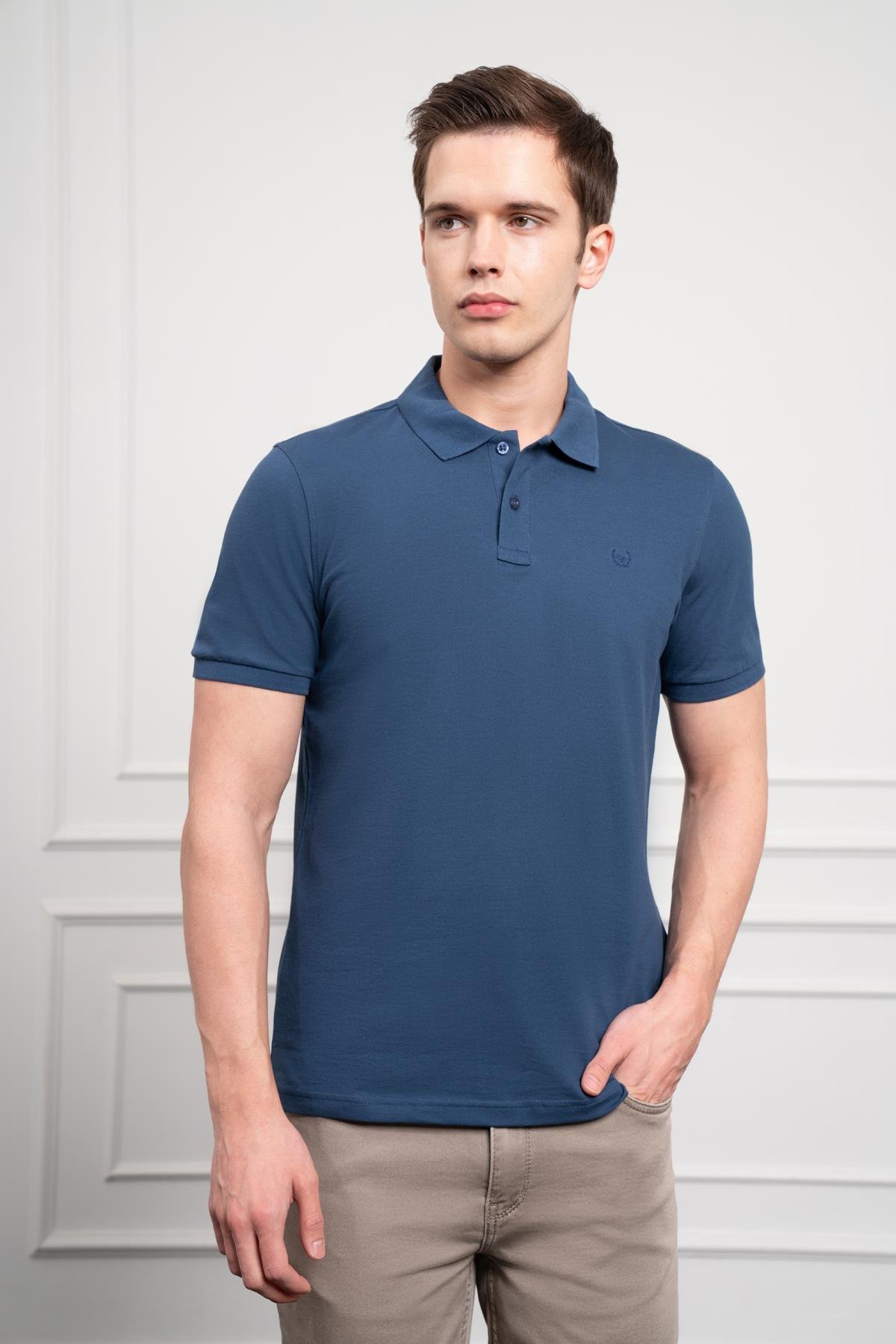 Morven Erkek Marine Basic Polo Yaka Dynamic Fit T-Shirt