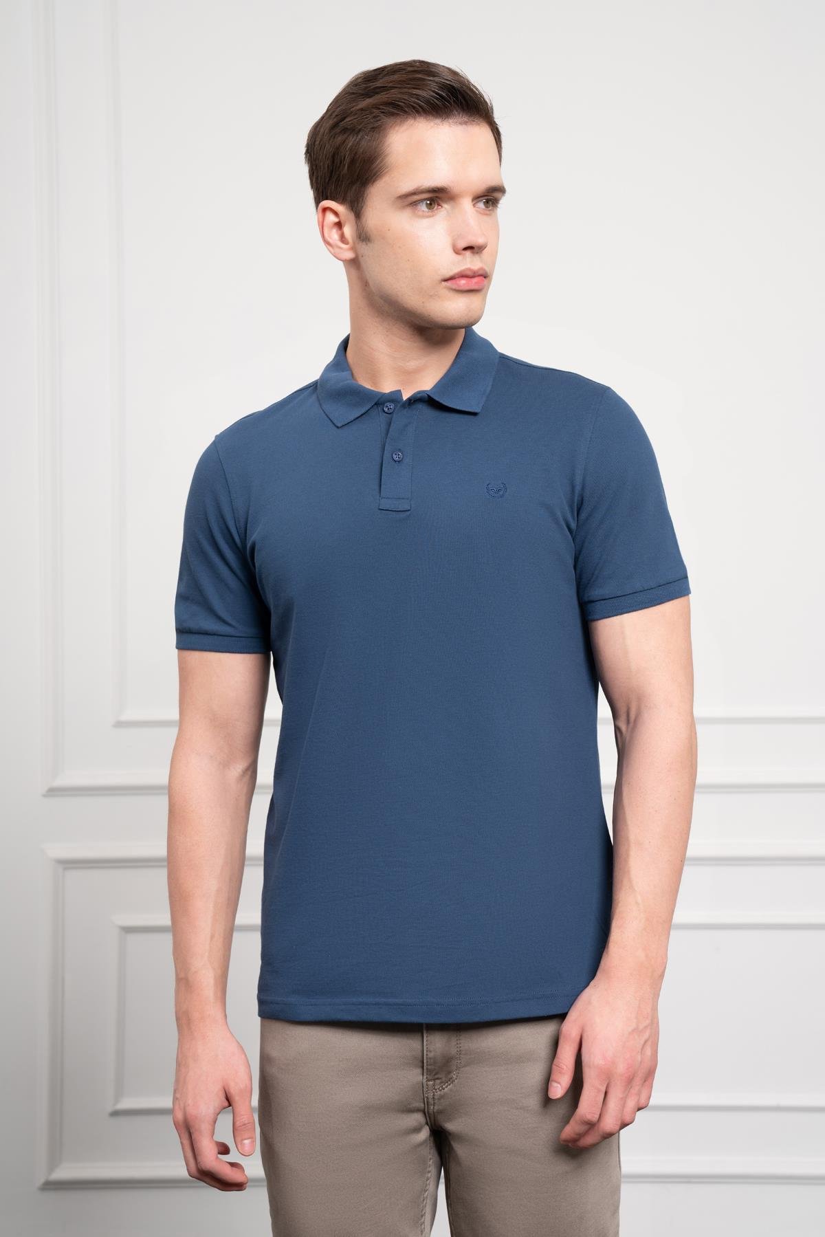 Morven Erkek Marine Basic Polo Yaka Dynamic Fit T-Shirt