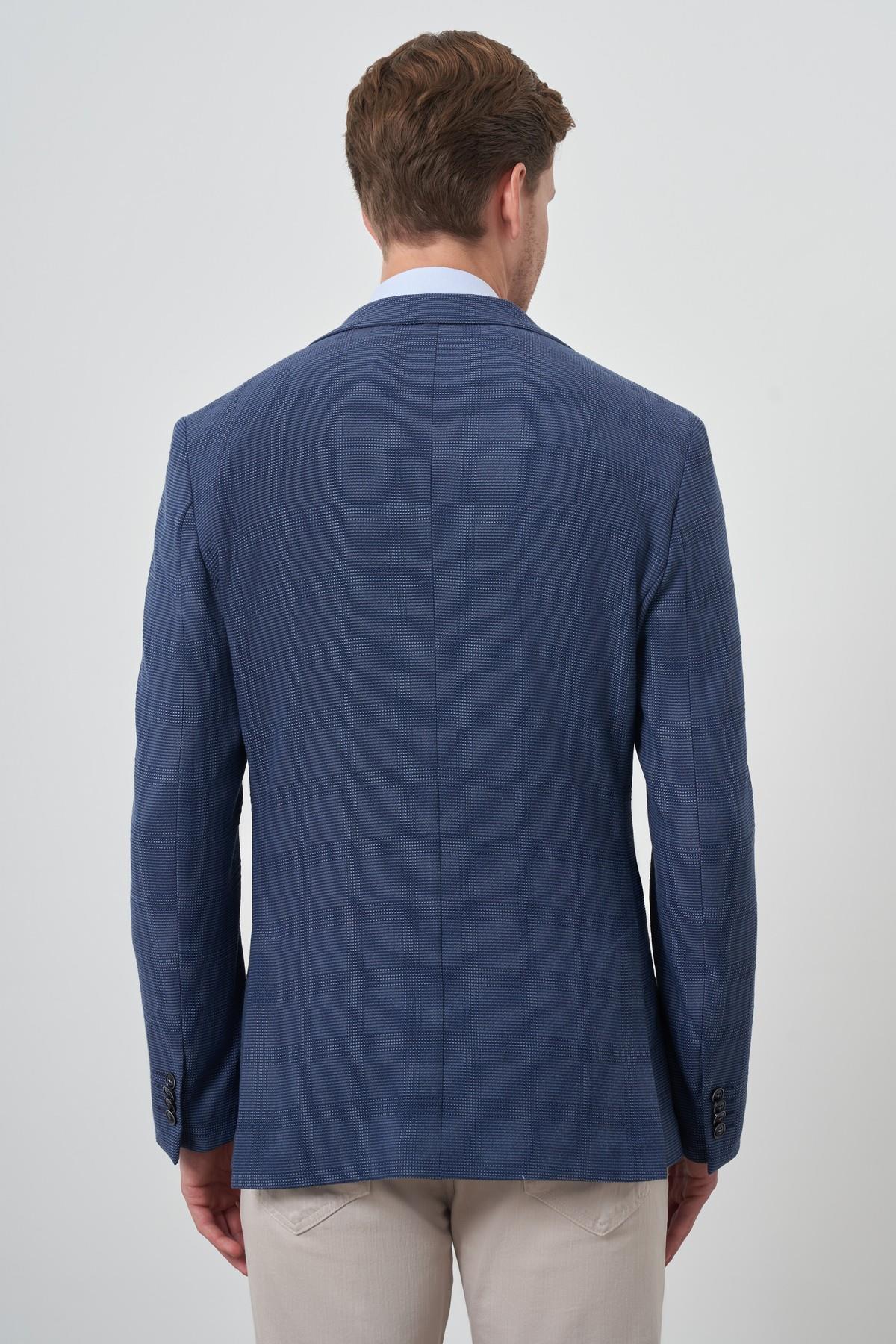 Morven Erkek Marine Dokuma Dynamic Fit Mono Yaka Ceket