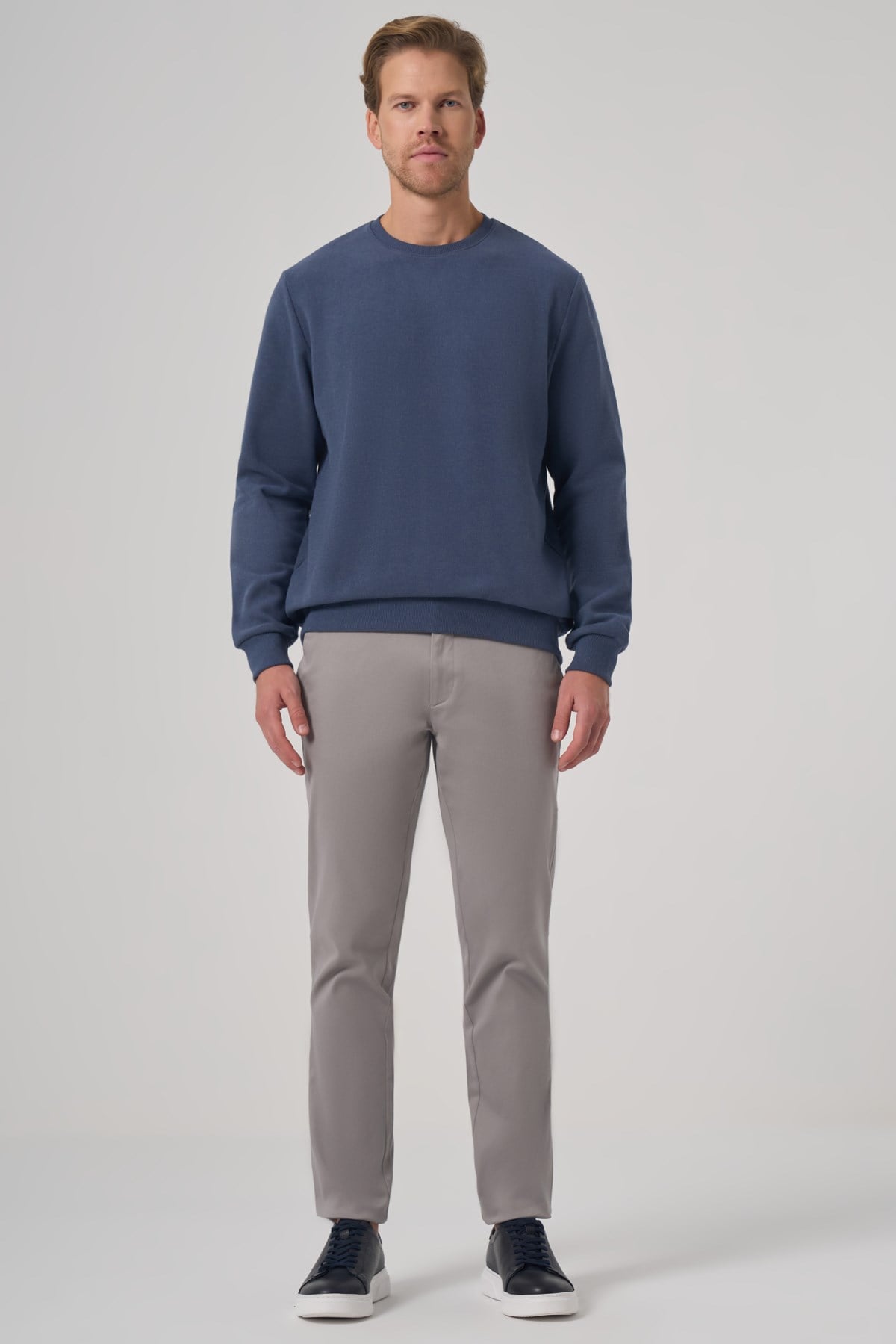 Morven Erkek Marine Trend Bisiklet Yaka Sweatshirt