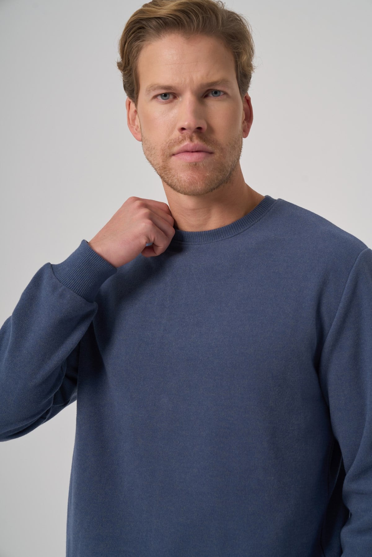 Morven Erkek Marine Trend Bisiklet Yaka Sweatshirt