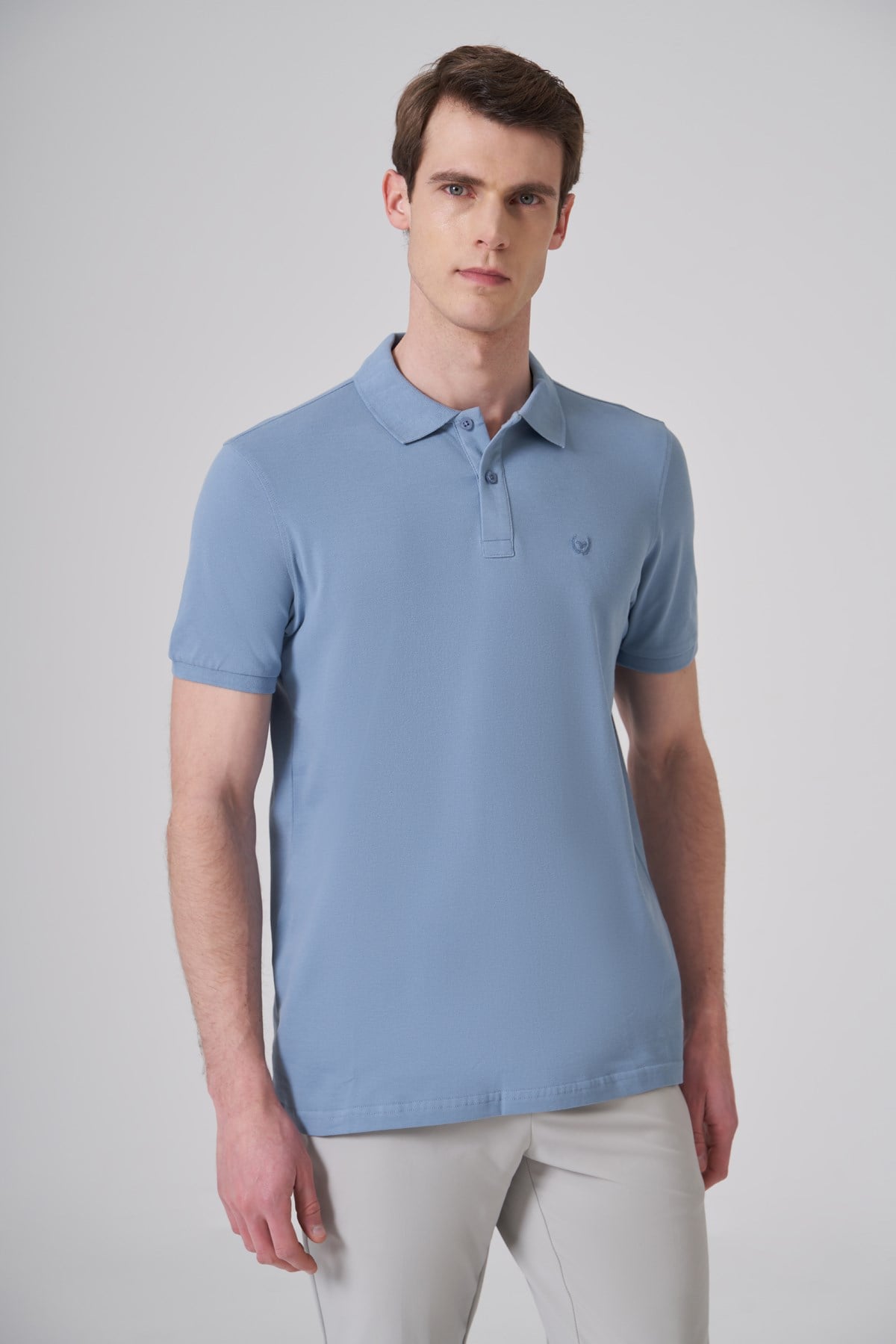 Morven Erkek Mavi Basic Polo Yaka Dynamic Fit T-Shirt