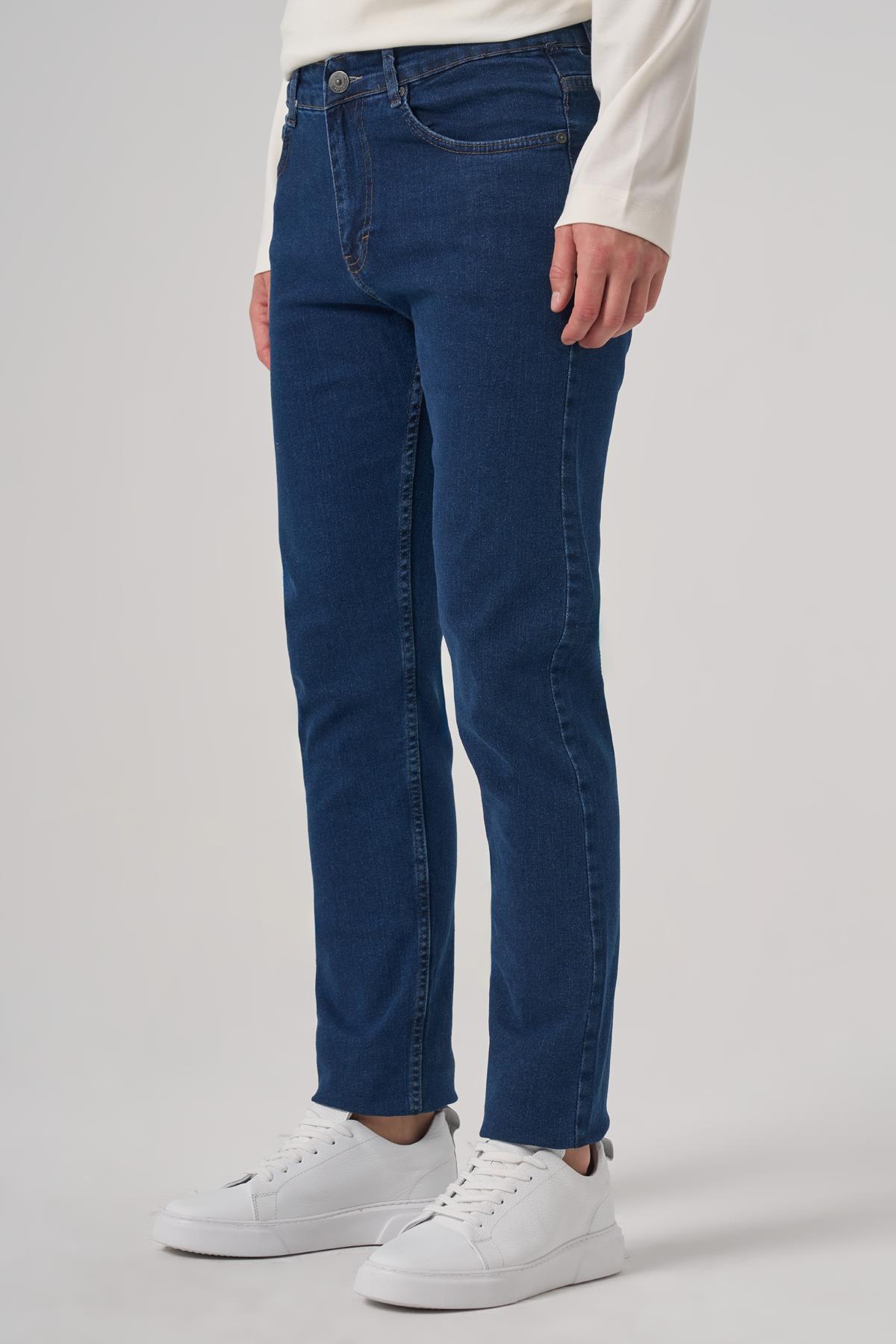 Morven Erkek Mavi Denim 5 Cep Dynamic Fit Jean Kot Pantolon