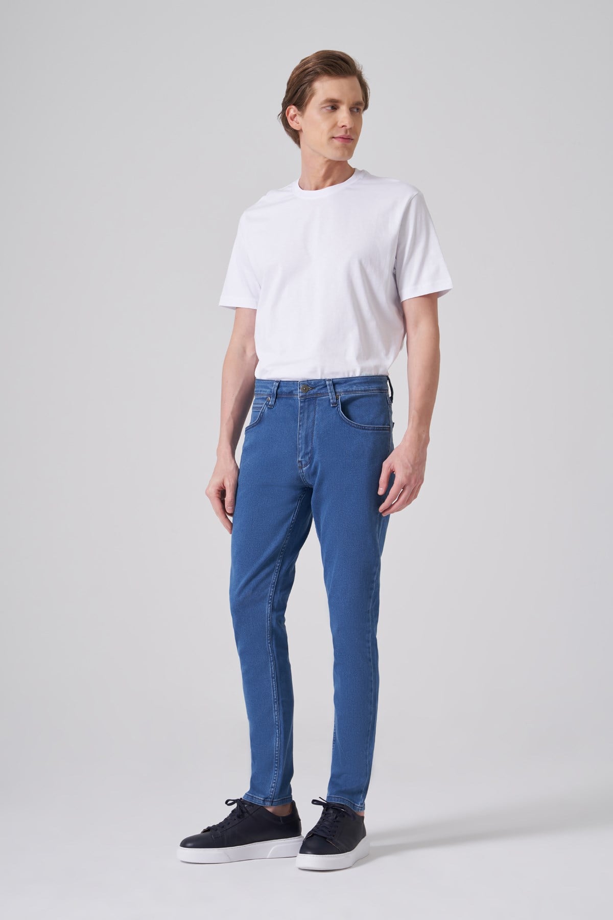 Morven Erkek Mavi Denim 5 Cep Slim Fit Jean