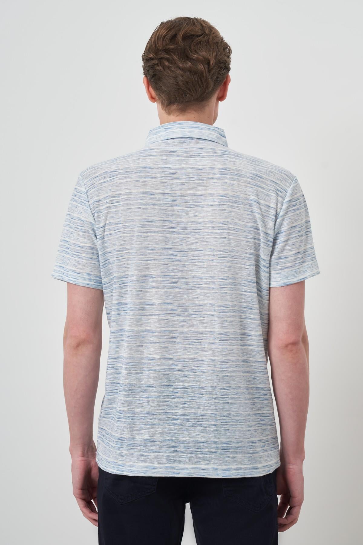 Morven Erkek Mavi Trend Dinamik Fit Polo Yaka T-Shirt