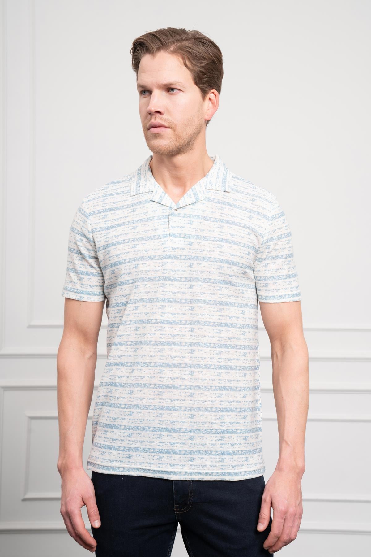 Morven Erkek Mavi Trend Dynamic Fit Rahat Kesim Polo Yaka T-Shirt