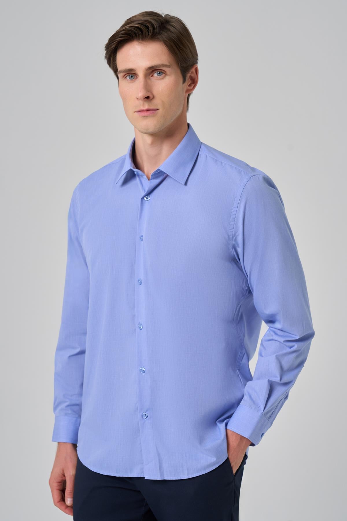 Morven Erkek Mavi Trend Regular Fit Gömlek