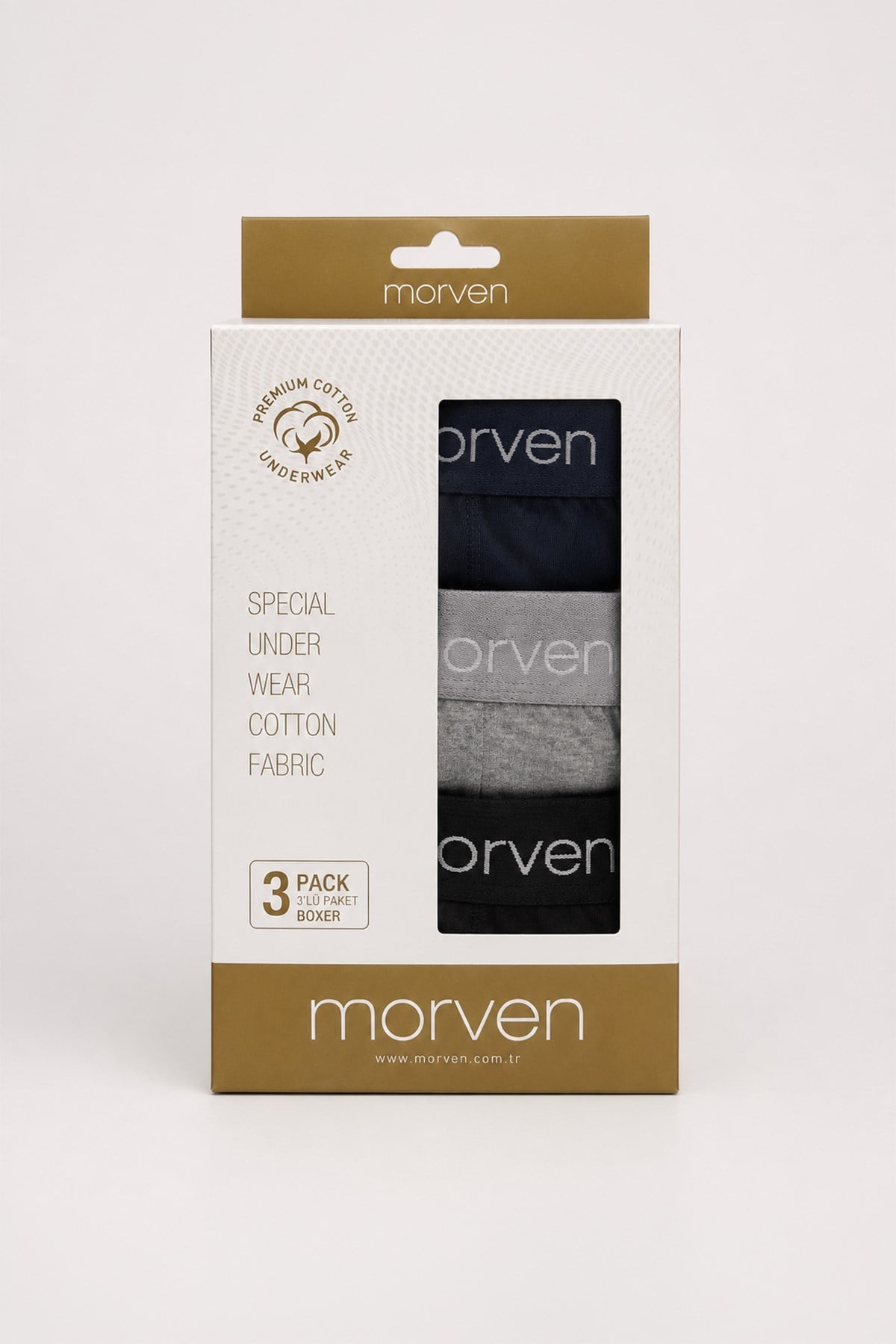 Morven Erkek Muhtelif 3lü Boxer Seti