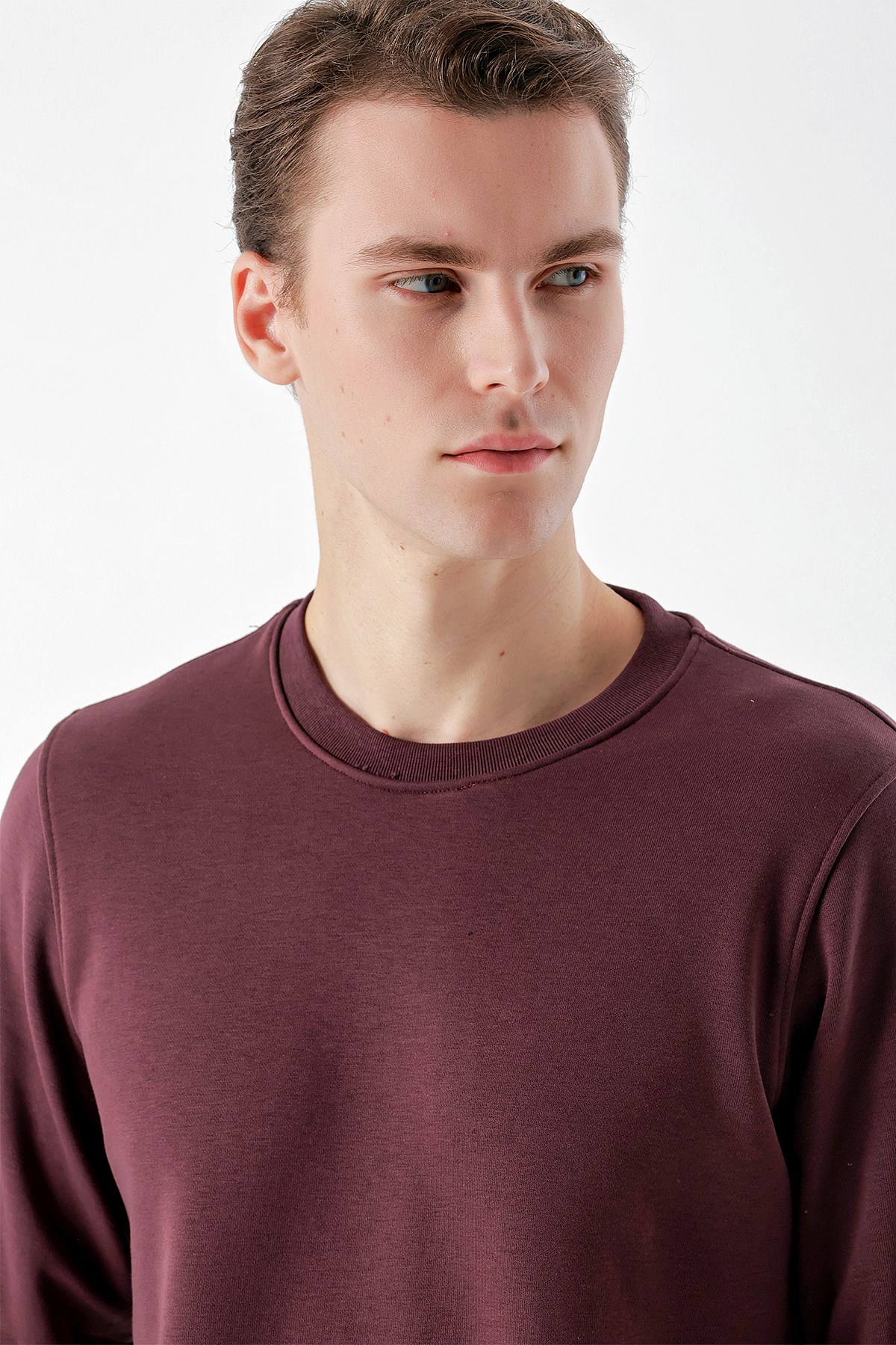 Morven Erkek Mürdüm Basic Bisiklet Yaka Sweat-Shirt