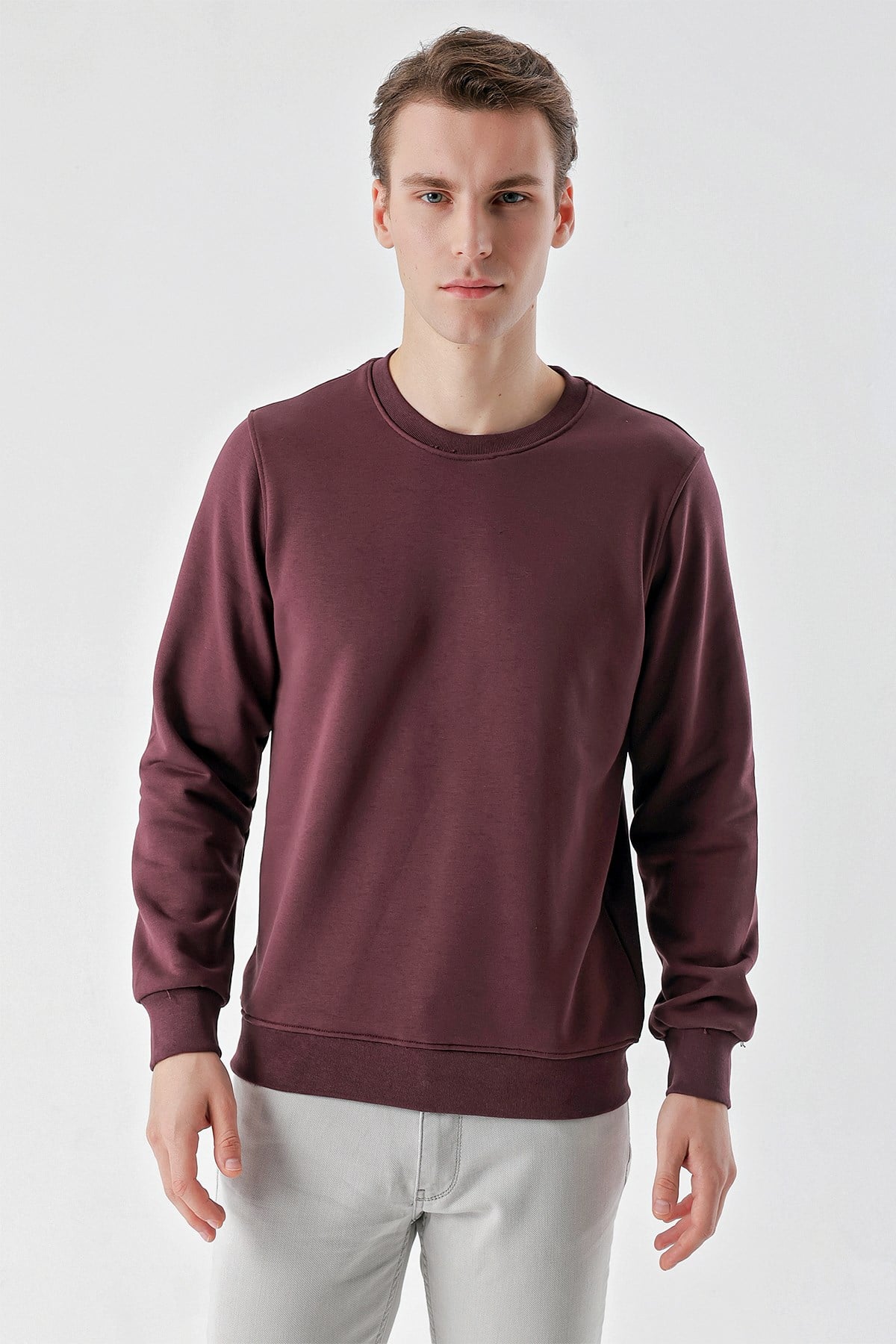 Morven Erkek Mürdüm Basic Bisiklet Yaka Sweat-Shirt