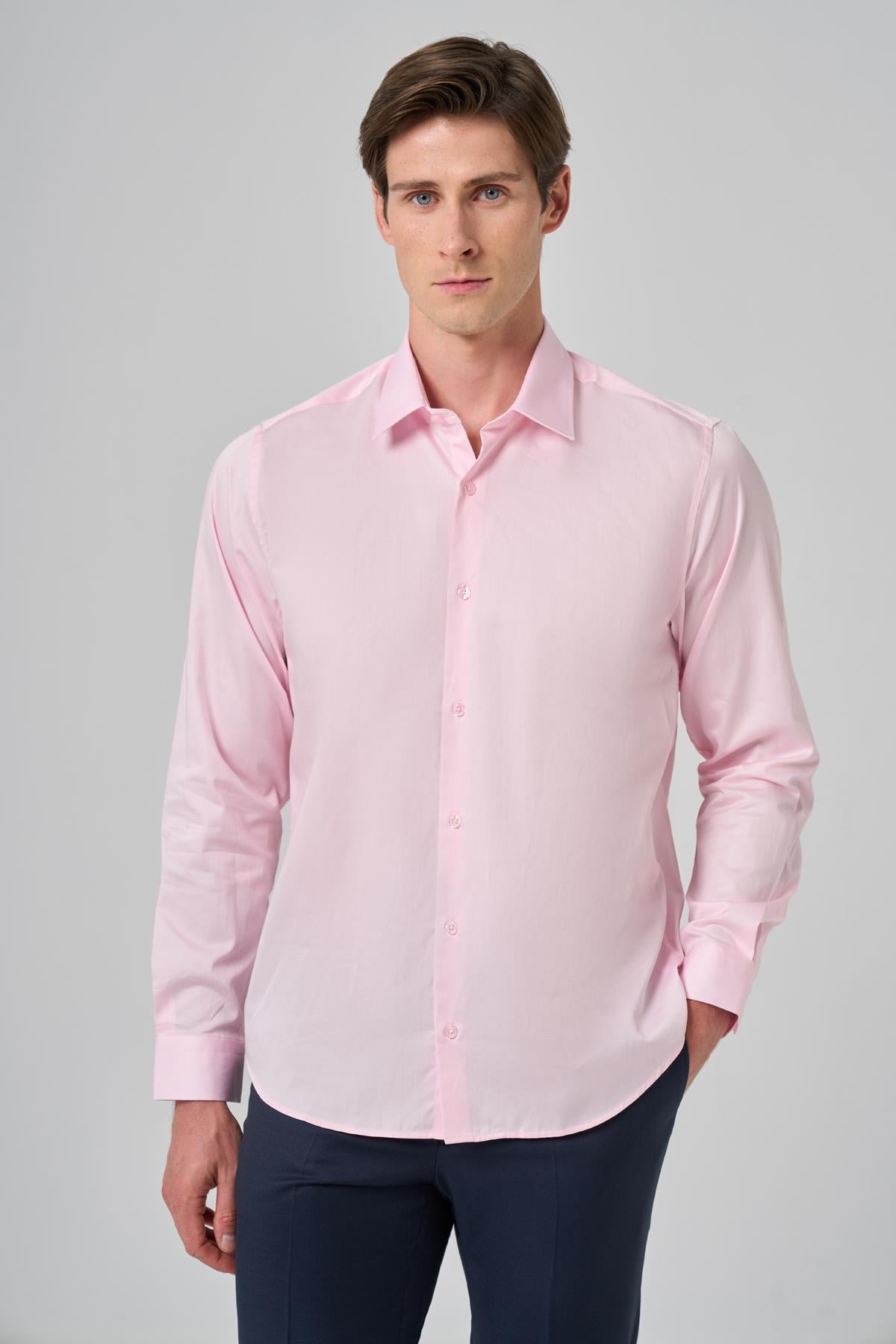 Morven Erkek Pembe Dynamic Fit Sert Yaka Gömlek