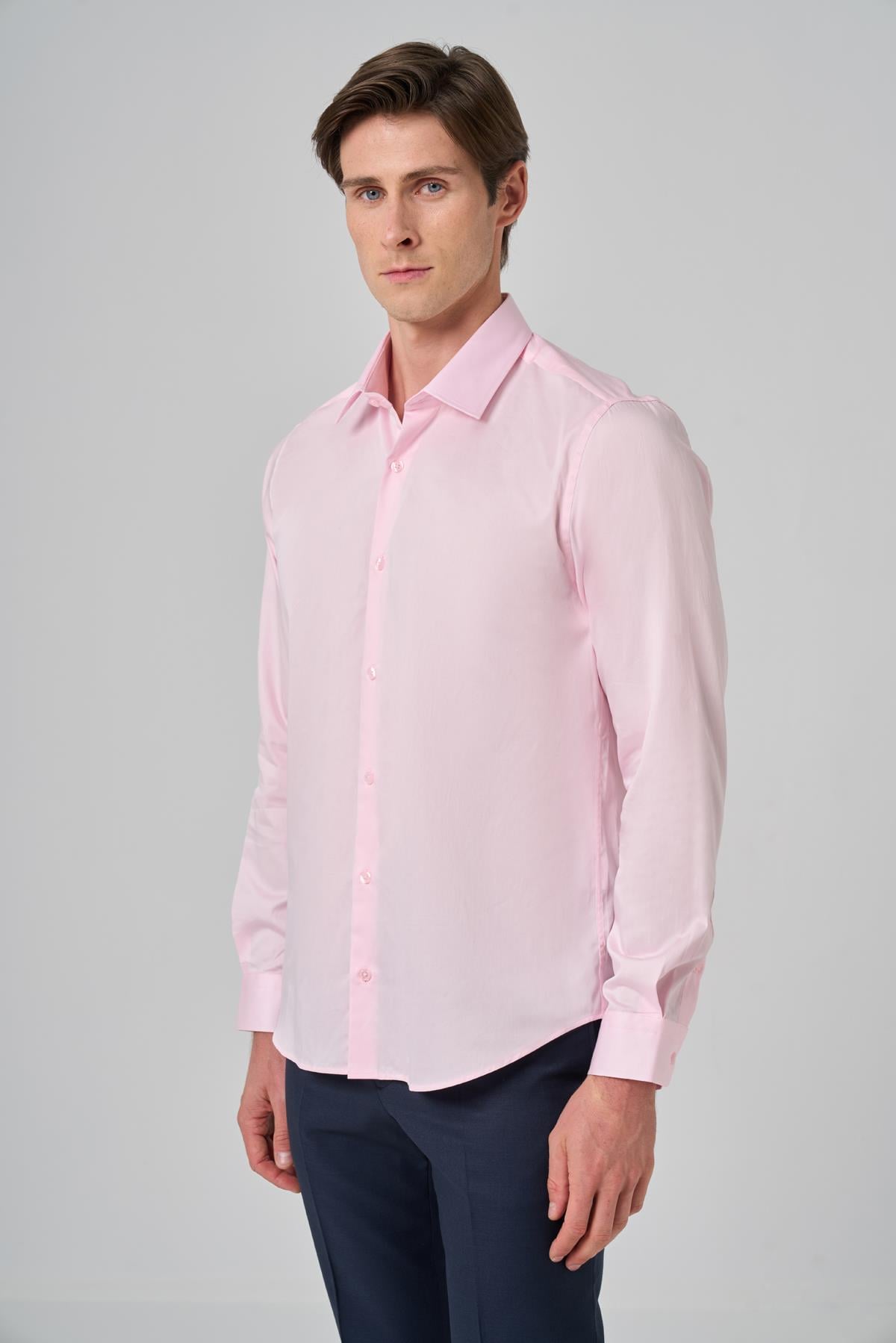 Morven Erkek Pembe Dynamic Fit Sert Yaka Gömlek
