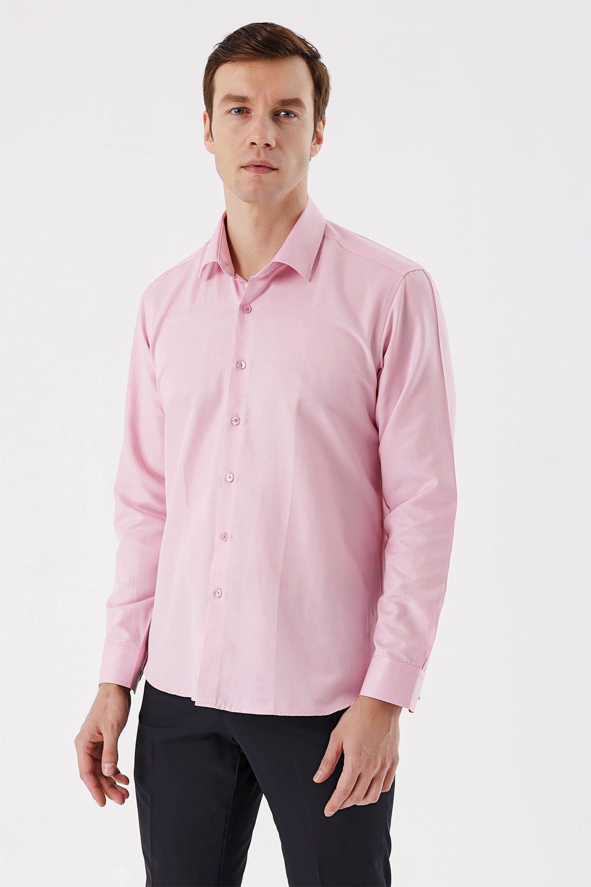 Morven Erkek Pembe Şamre Trend Regular Fit Gömlek