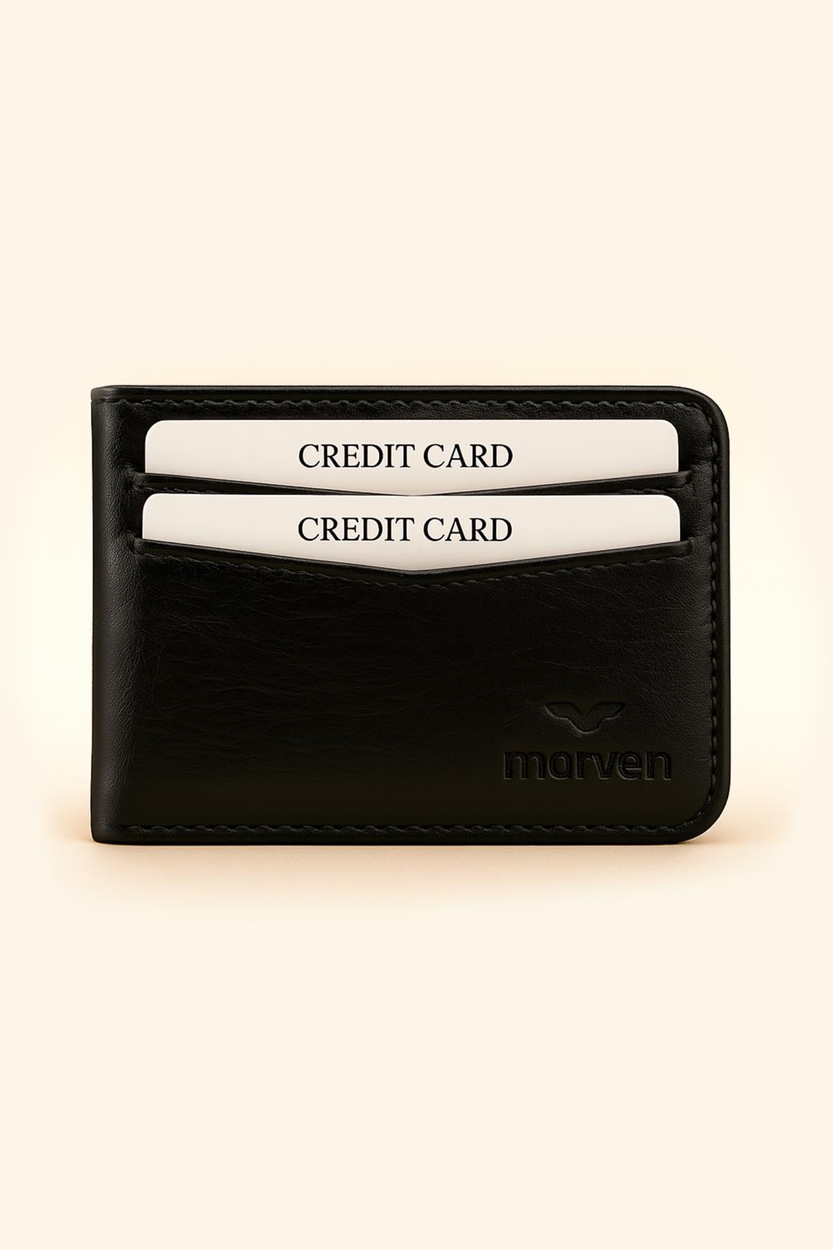 Morven Erkek Siyah %100 Deri Cüzdan Kartlık