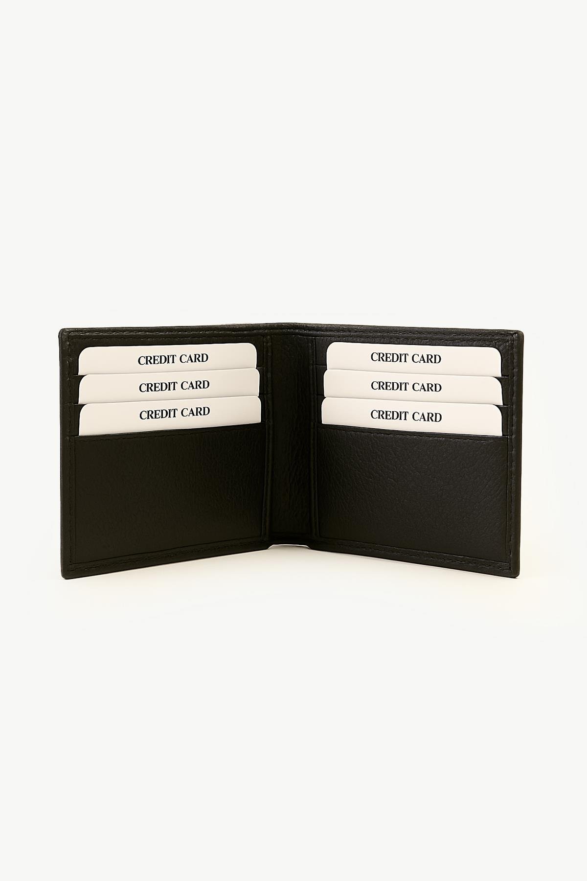 Morven Erkek Siyah Basic %100 Deri Cüzdan