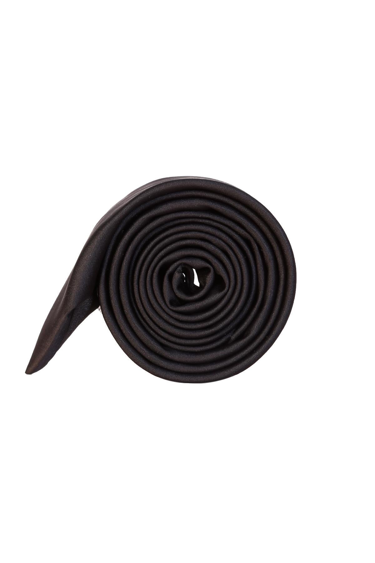Morven Erkek Siyah Basic Düz Mikrofiber Kravat