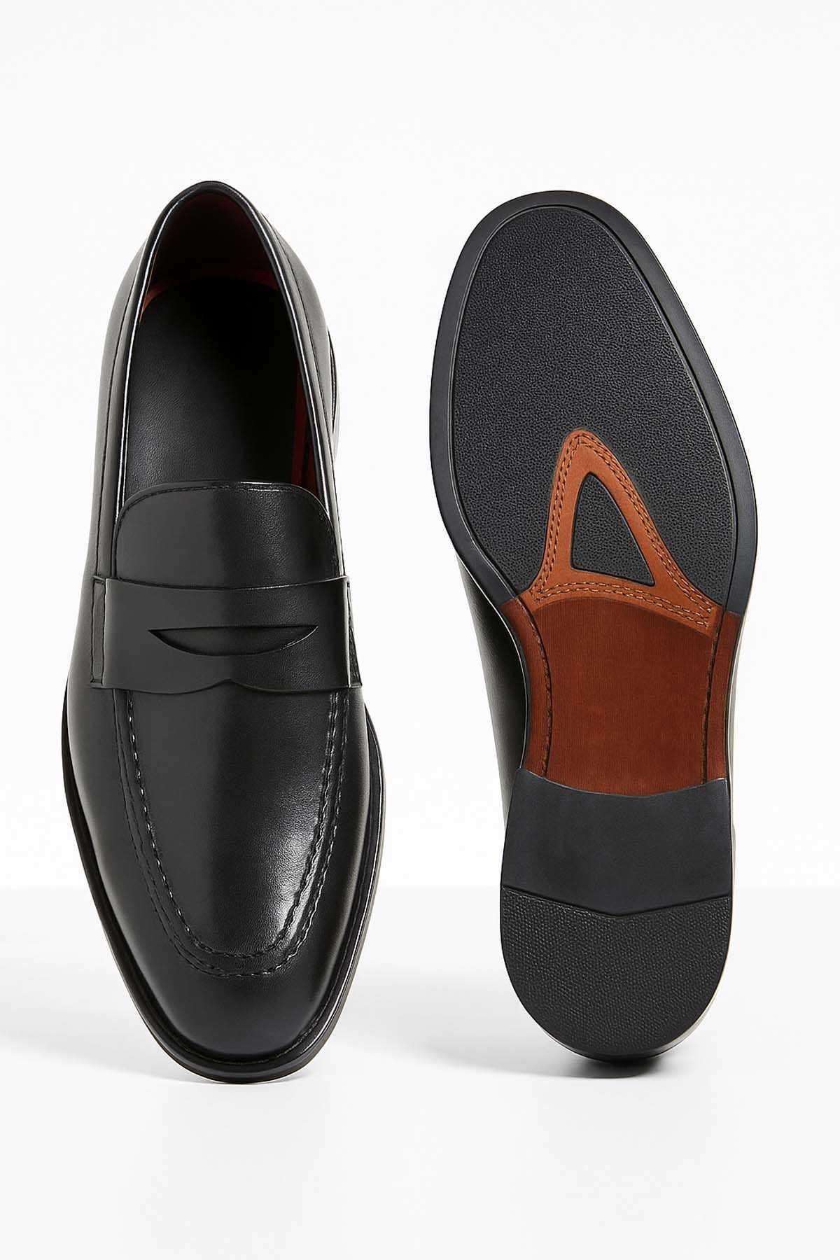 Morven Erkek Siyah Classic Analin Neolit Taban Kuşaklı Ayakkabı