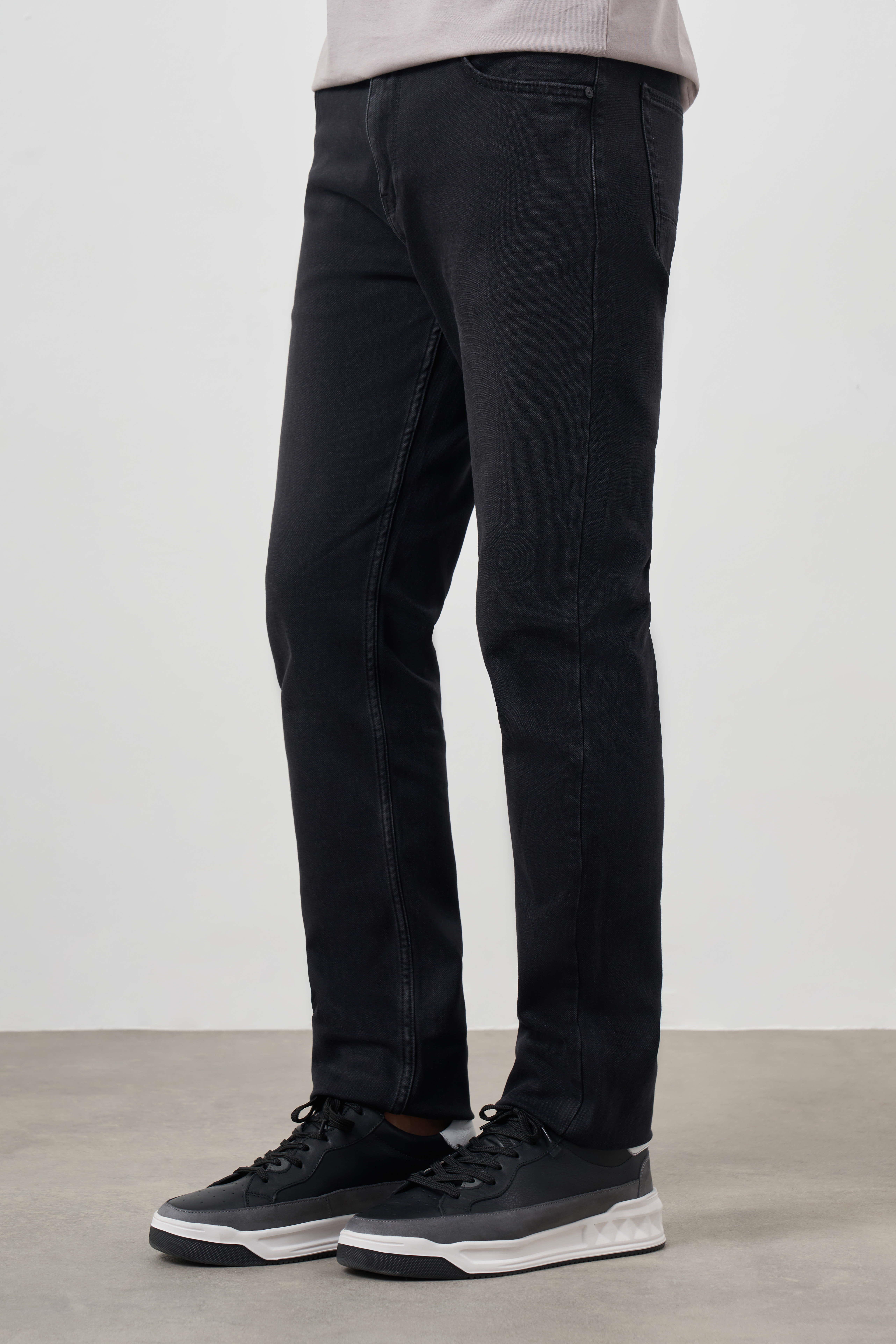 Morven Erkek Siyah Denim 5 Cep Dynamic Fit Jean Kot Pantolon