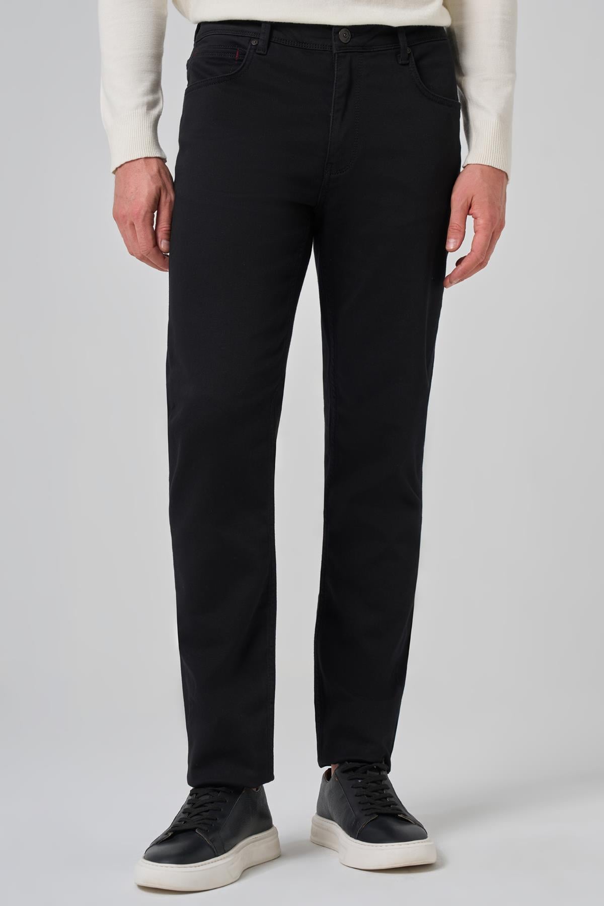 Morven Erkek Siyah Denim 5 Cep Dynamic Fit Jean Kot Pantolon