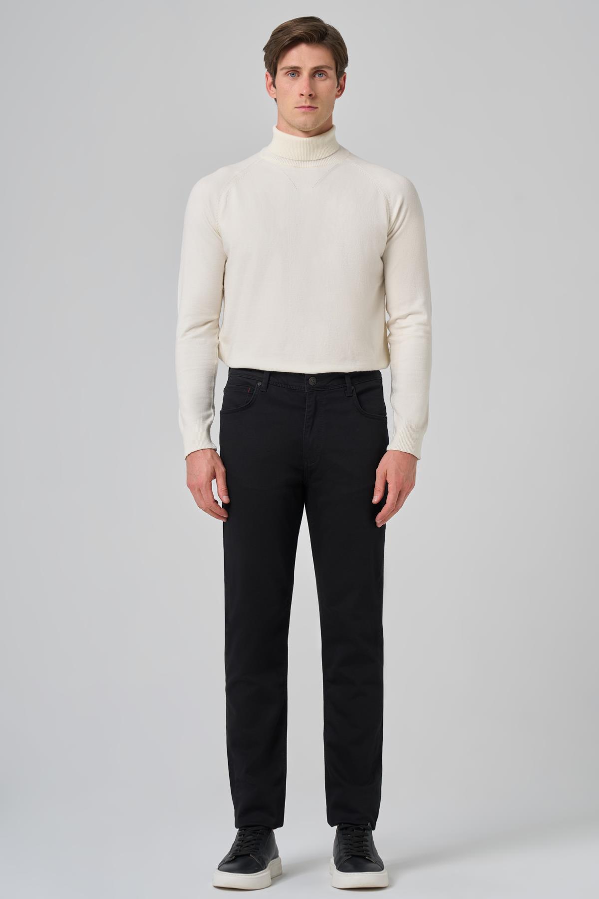 Morven Erkek Siyah Denim 5 Cep Dynamic Fit Jean Kot Pantolon