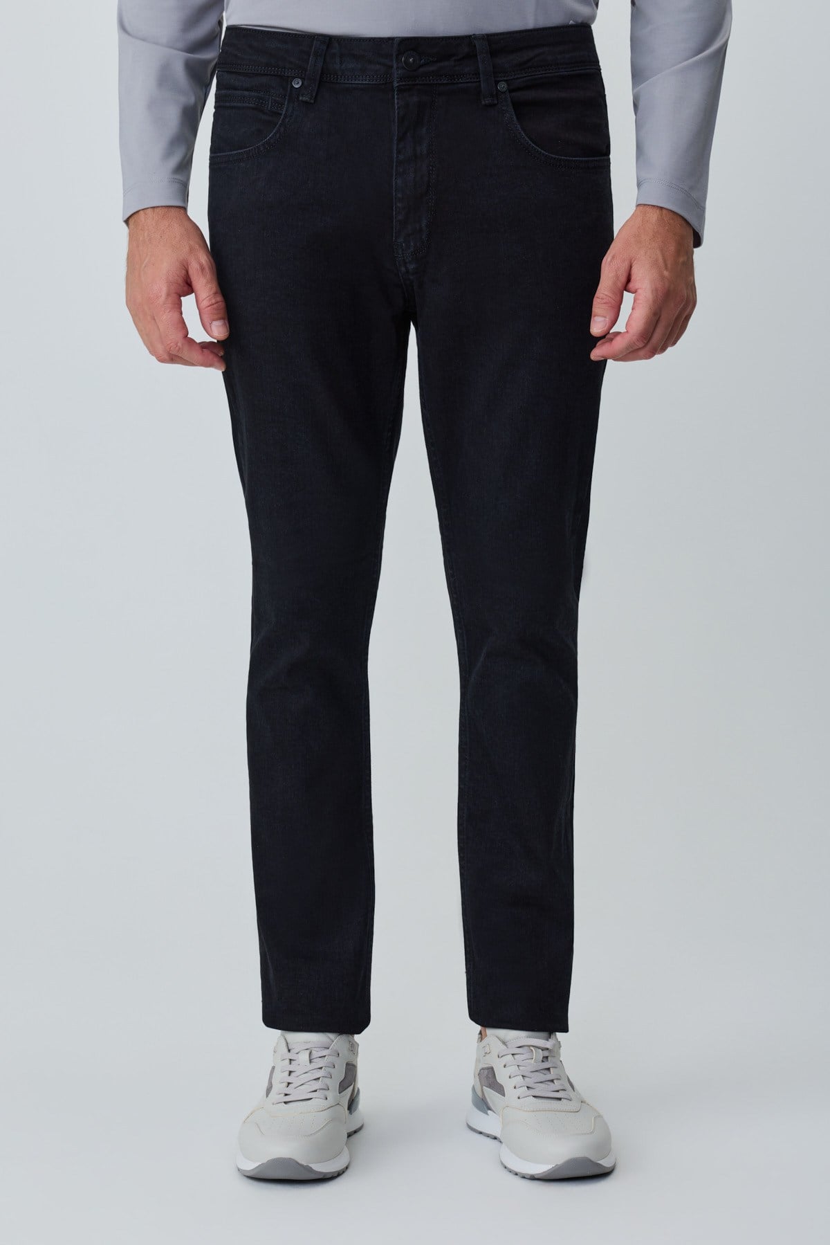 Morven Erkek Siyah Denim 5 Cep Slim Fit Jean Kot Pantolon