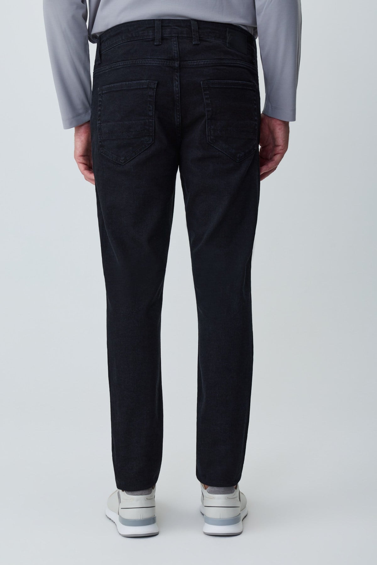 Morven Erkek Siyah Denim 5 Cep Slim Fit Jean Kot Pantolon