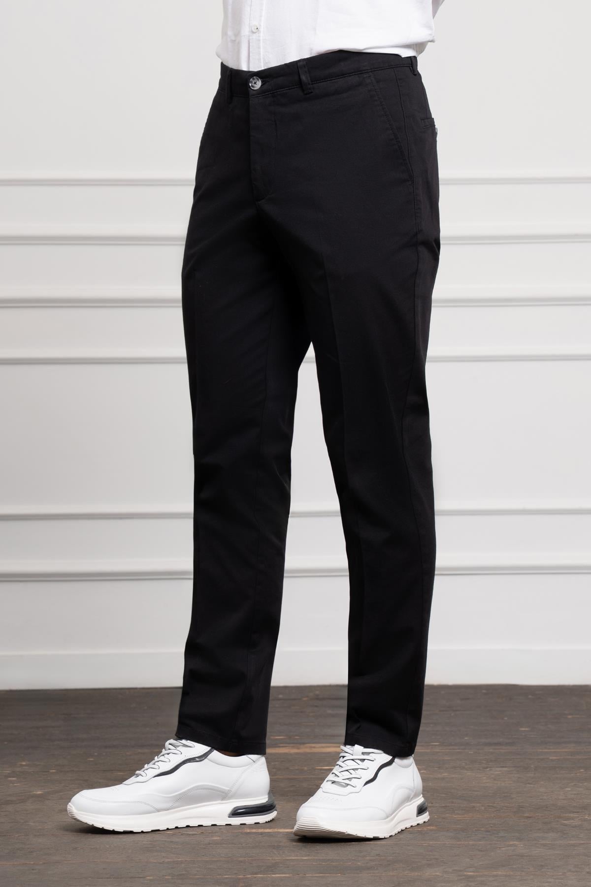 Morven Erkek Siyah Dynamic Fit Chino Pantolon
