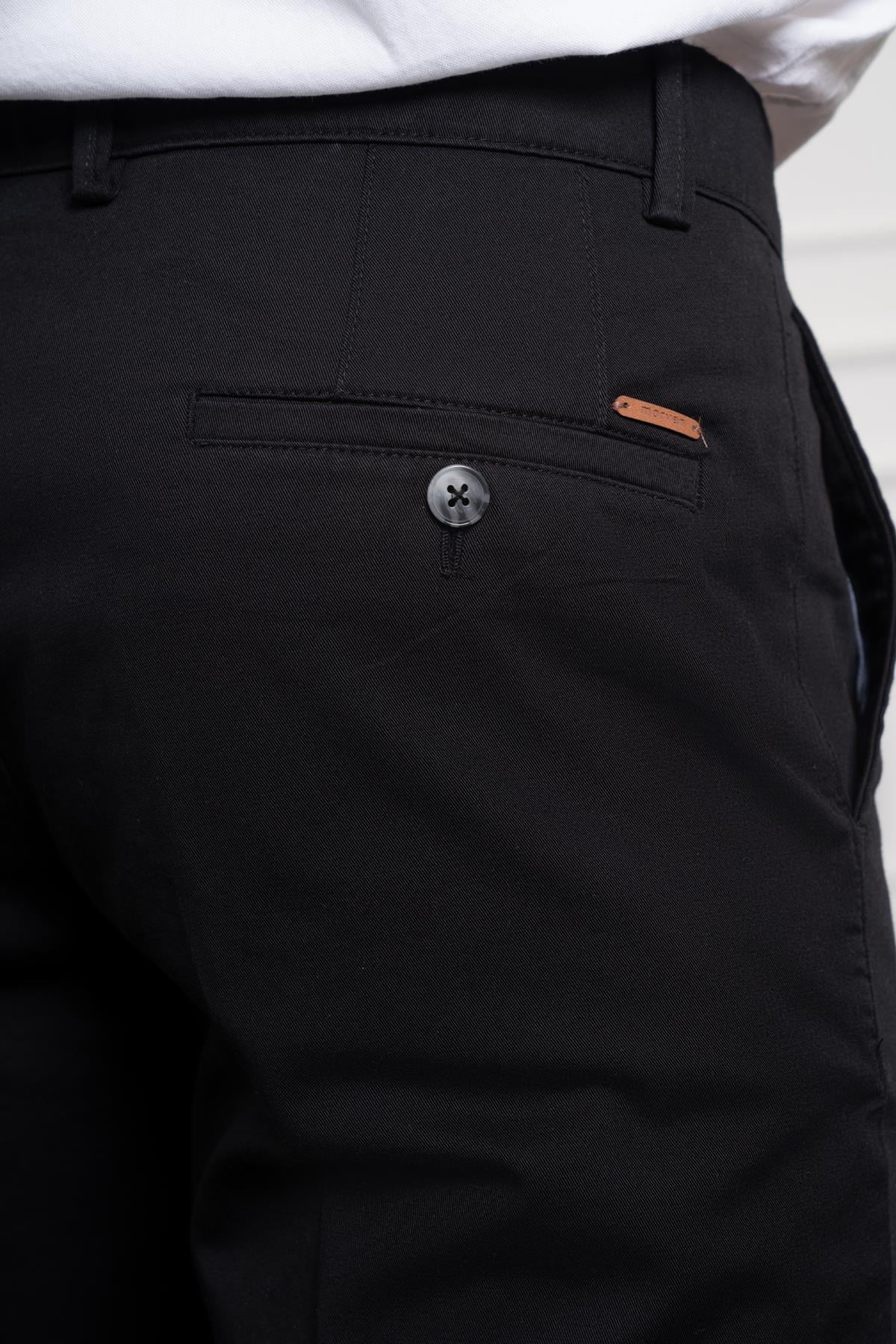 Morven Erkek Siyah Dynamic Fit Chino Pantolon