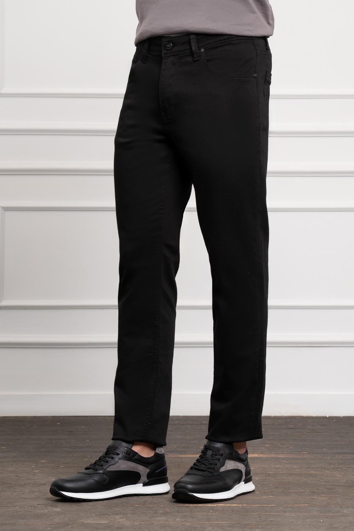 Morven Erkek Siyah Mevsimlik Pamuk 5 Cep Dynamic Fit Jean Pantolon