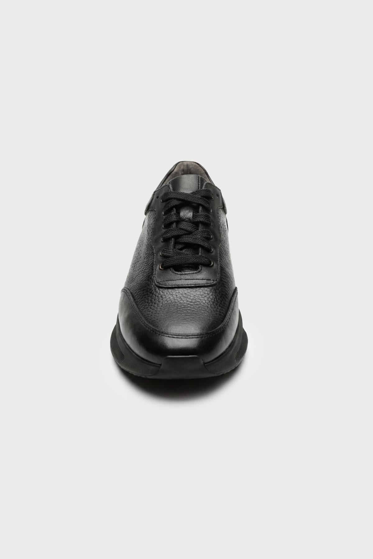 Morven Erkek Siyah Mevsimlik Sneaker Deri Ayakkabı