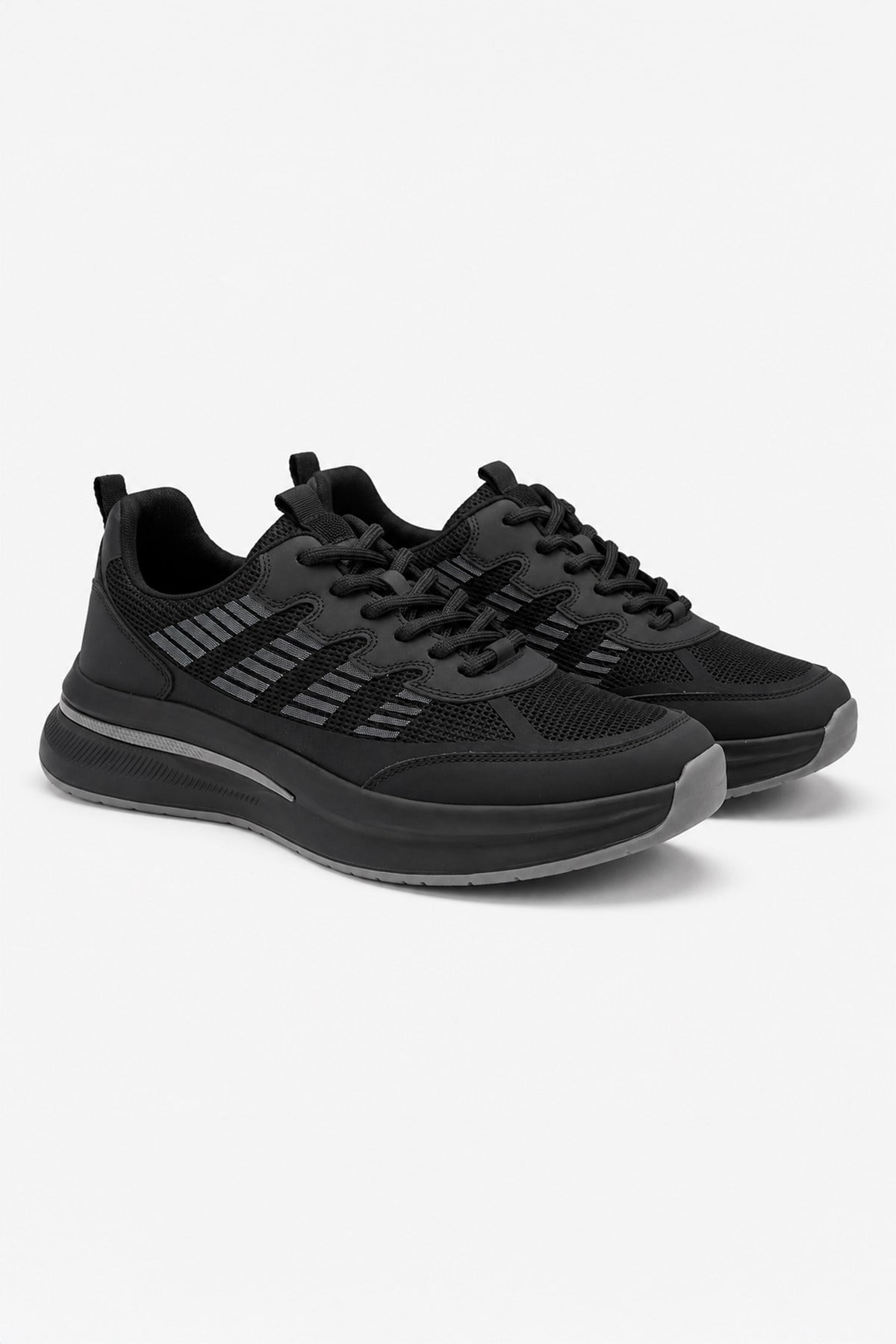 Morven Erkek Siyah Mevsimlik Sneaker Deri Ayakkabı