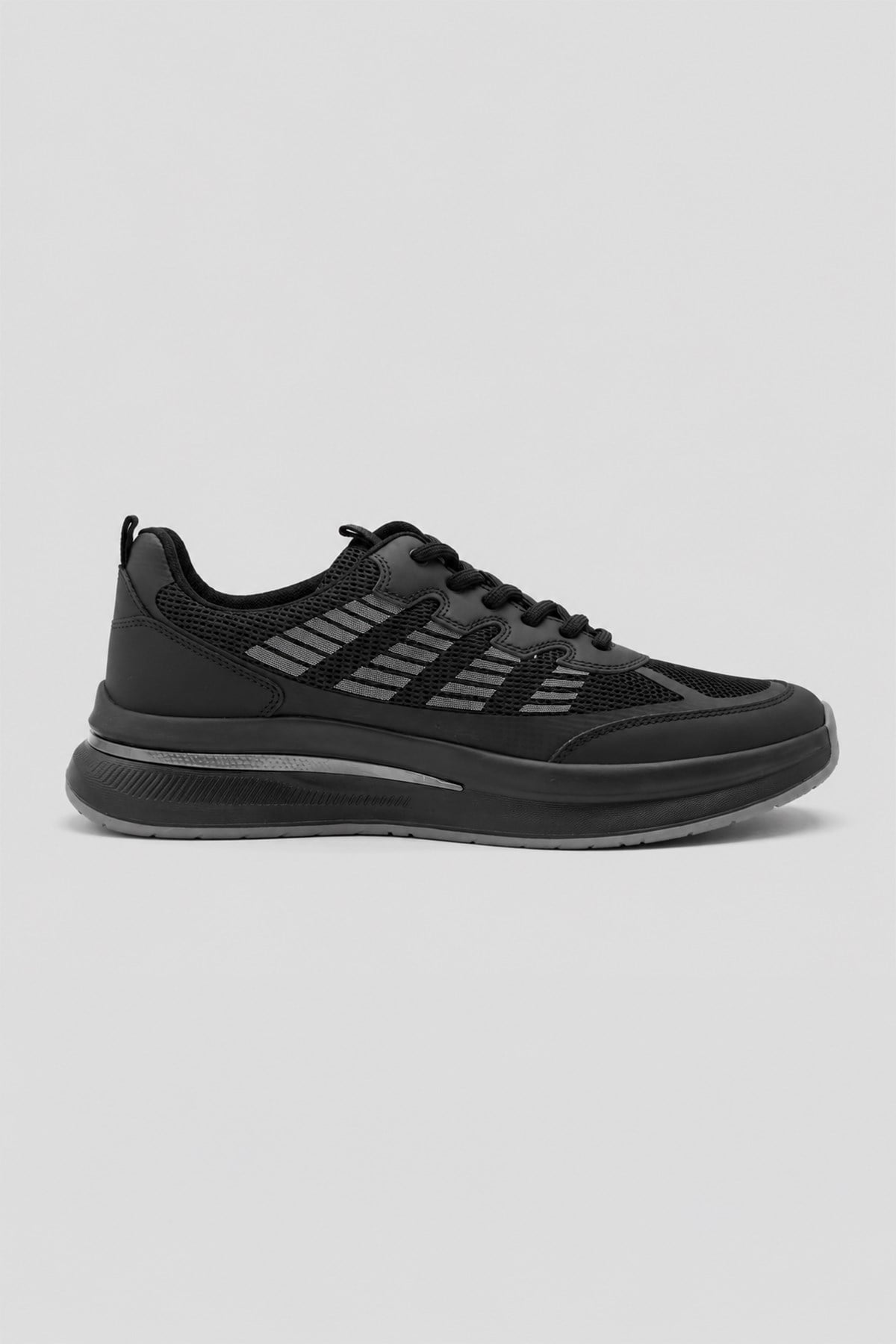 Morven Erkek Siyah Mevsimlik Sneaker Deri Ayakkabı