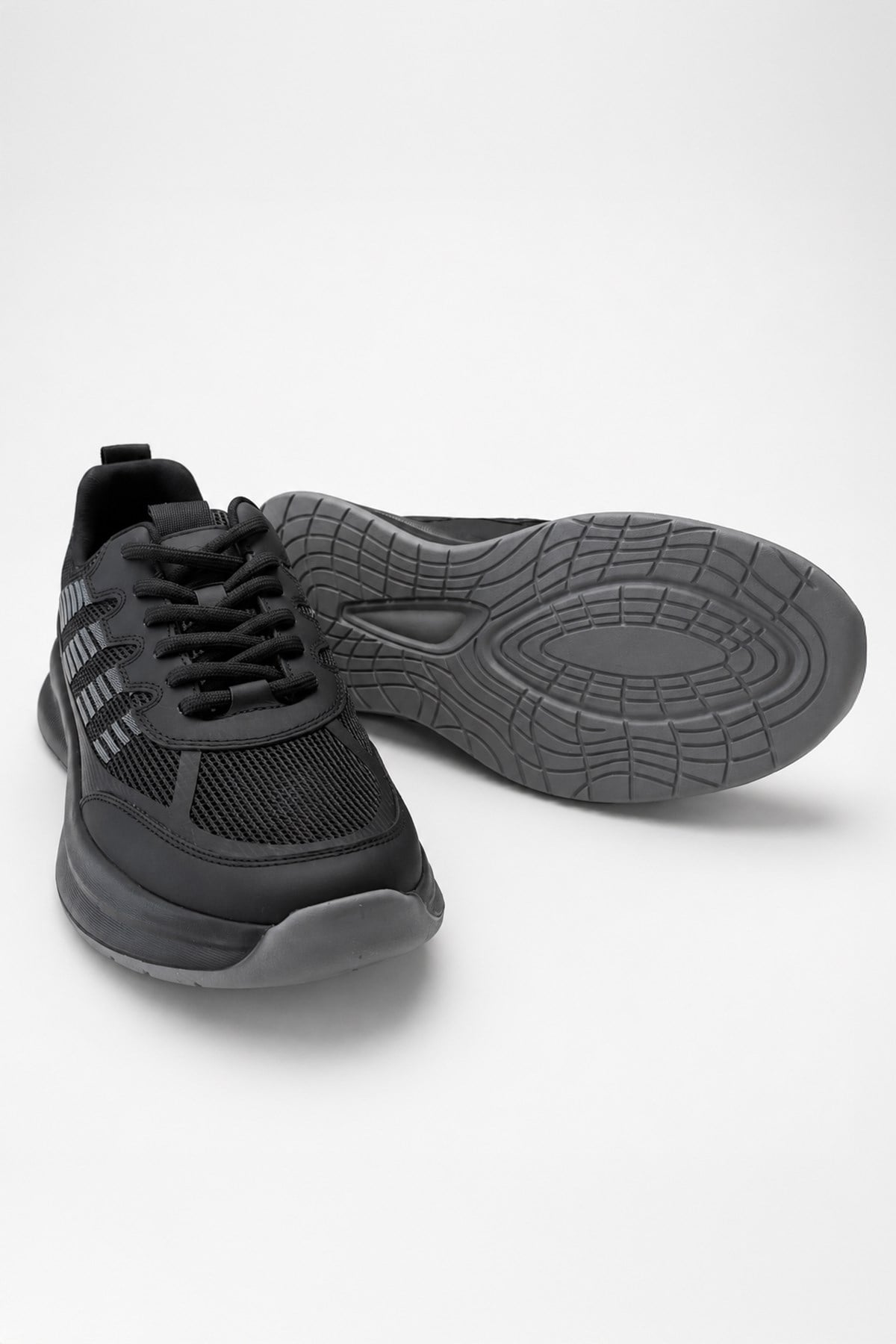Morven Erkek Siyah Mevsimlik Sneaker Deri Ayakkabı