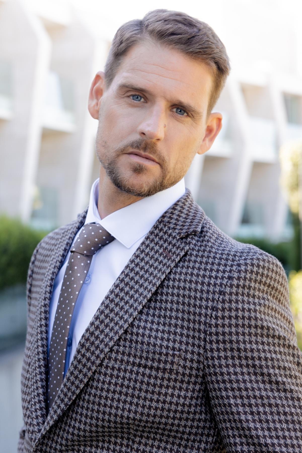 Morven Erkek Siyah Örme Slim Fit Torba Cep Mono Yaka Spor Ceket