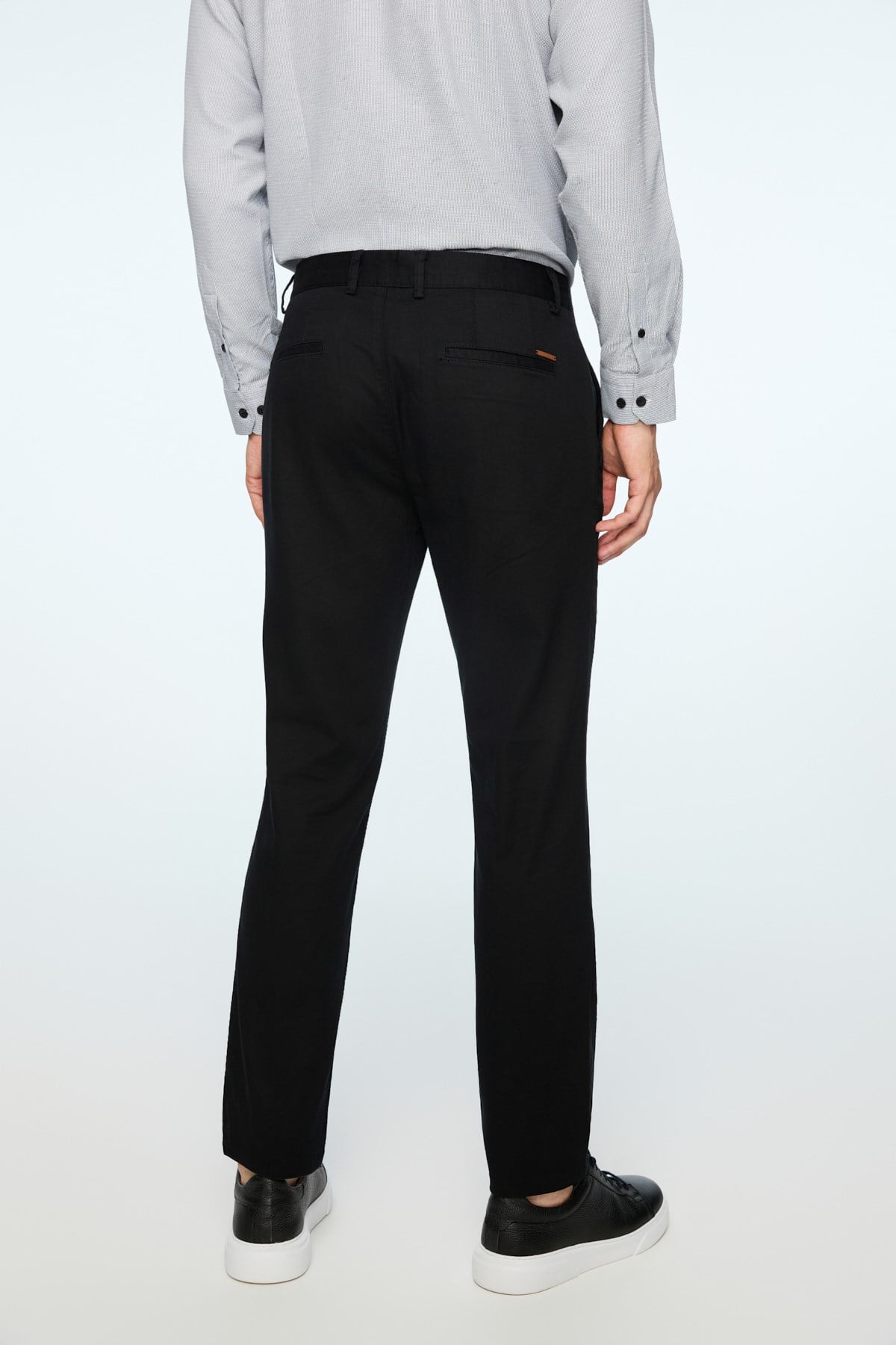 Morven Erkek Siyah Pamuk Trend Düz Slim Fit Chino Pantolon