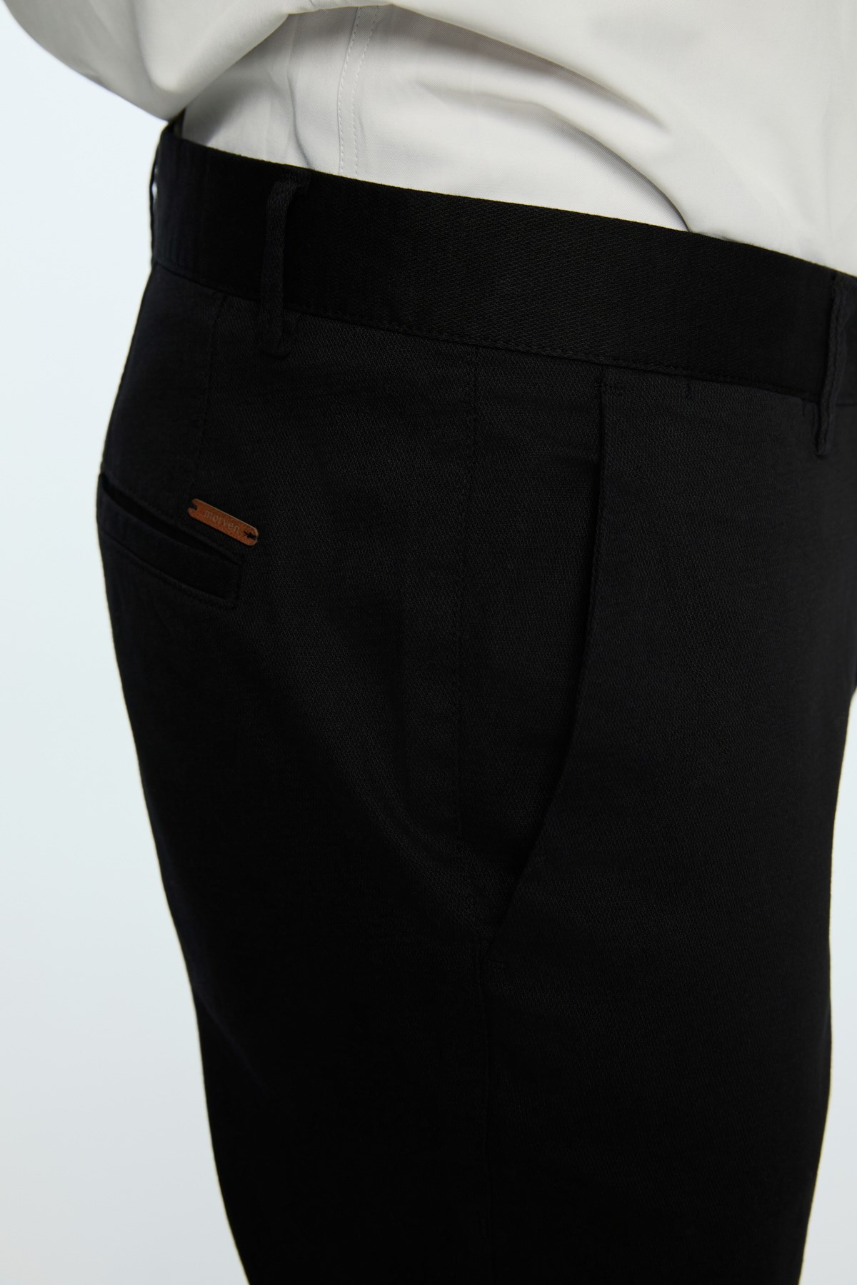 Morven Erkek Siyah Pamuk Trend Düz Slim Fit Chino Pantolon