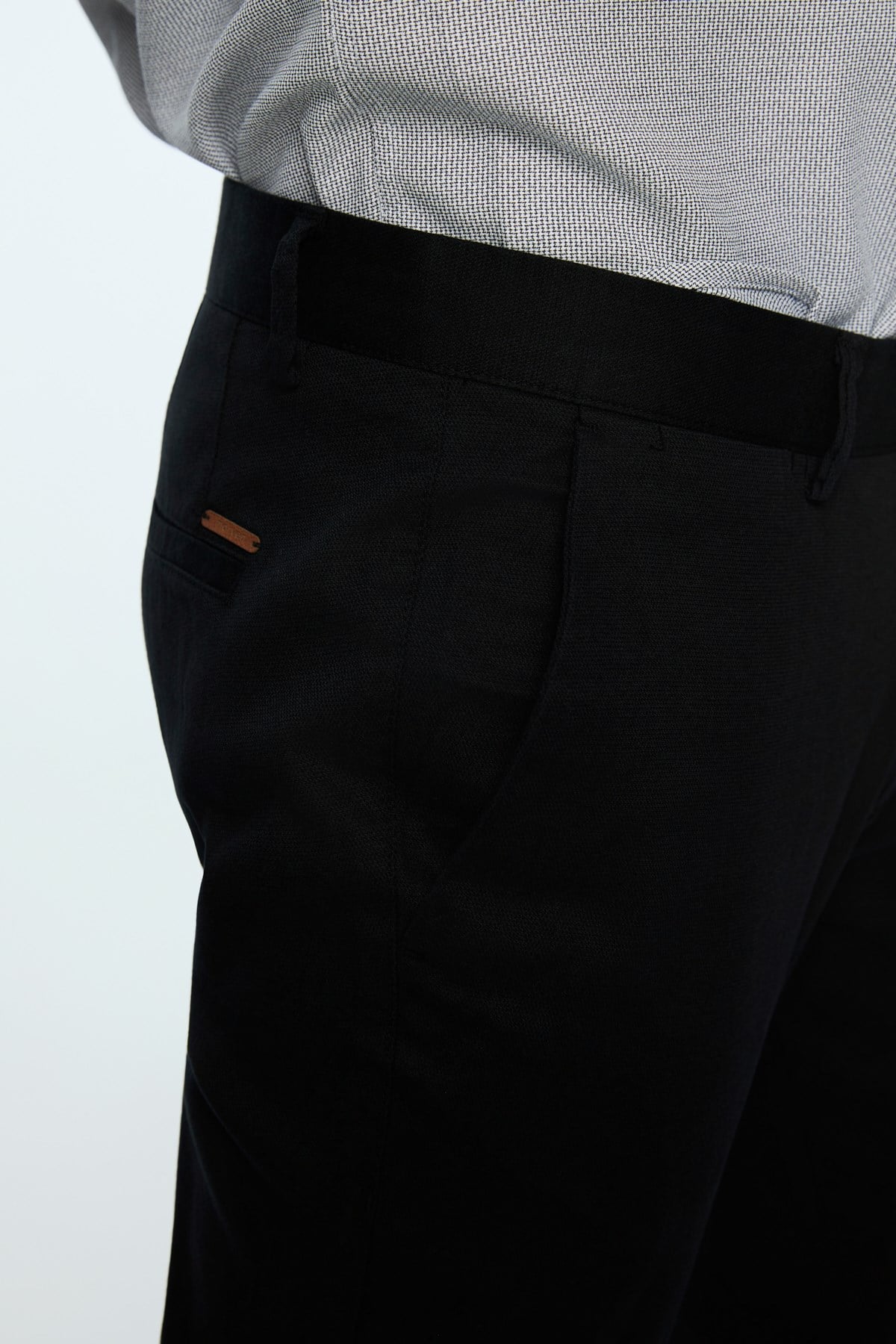 Morven Erkek Siyah Pamuk Trend Düz Slim Fit Chino Pantolon